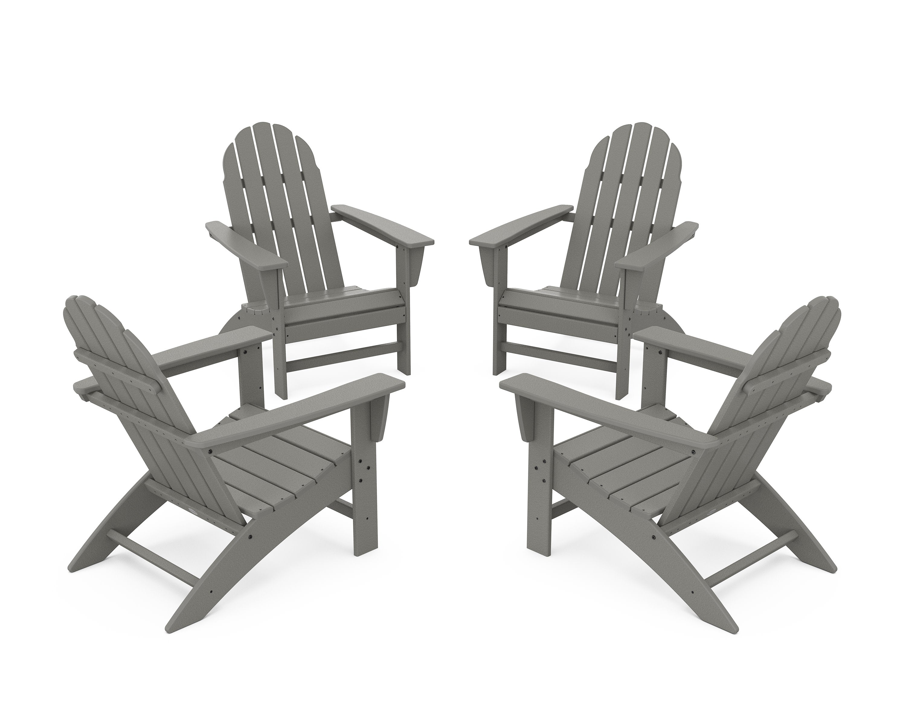 Vineyard 4-Piece Adirondack Conversation Set in Slate Grey