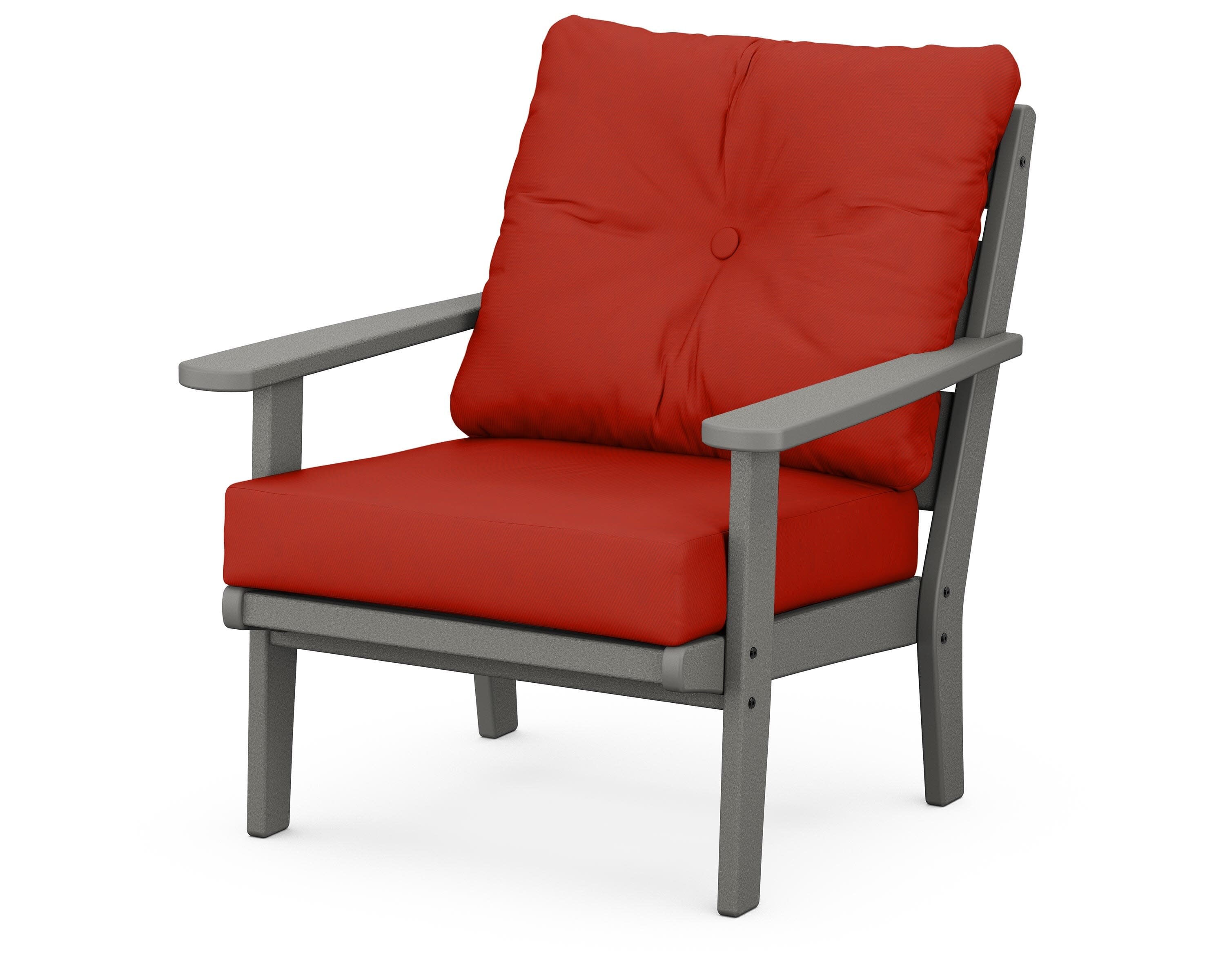 Lakeside Deep Seating Chair in Slate Grey / Canvas Jockey Red