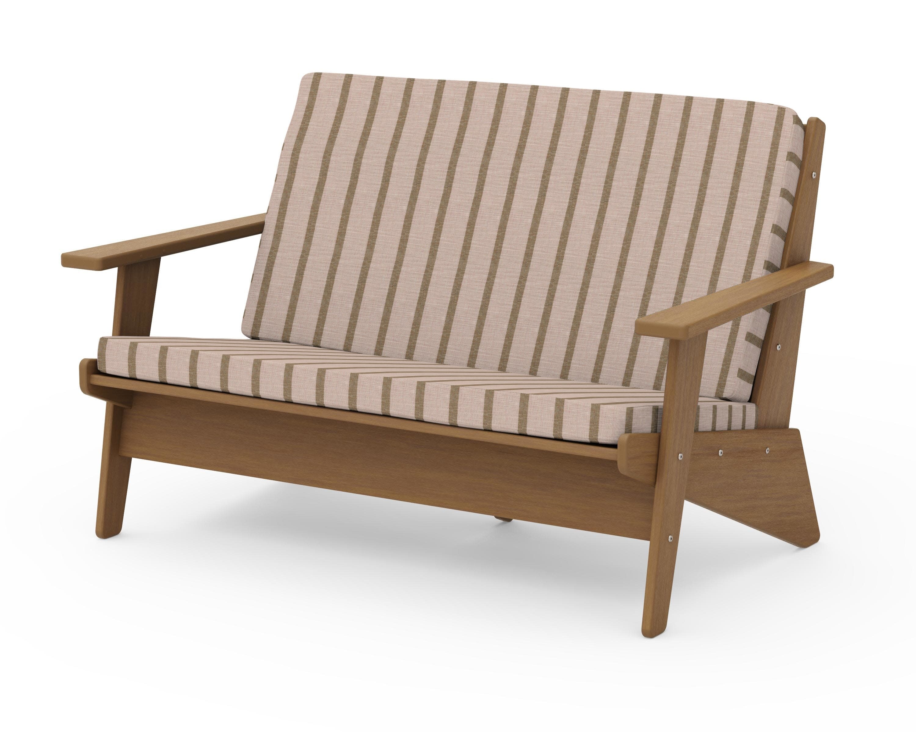 Riviera Modern Lounge Loveseat in Natural / Unwind Cameo