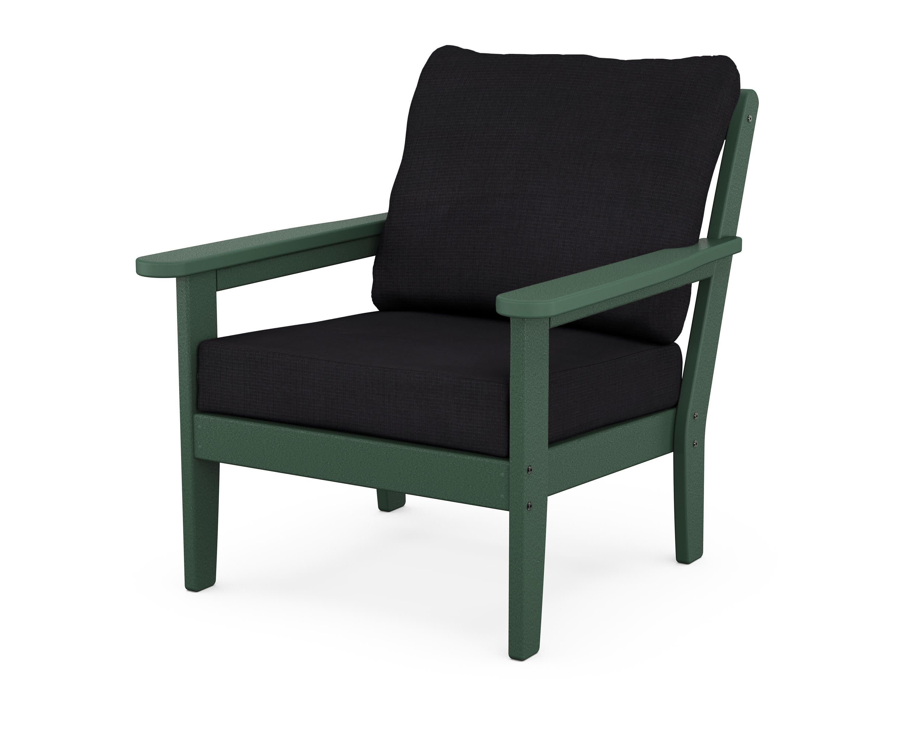 Cottage Deep Seating Chair in Green / Midnight Linen