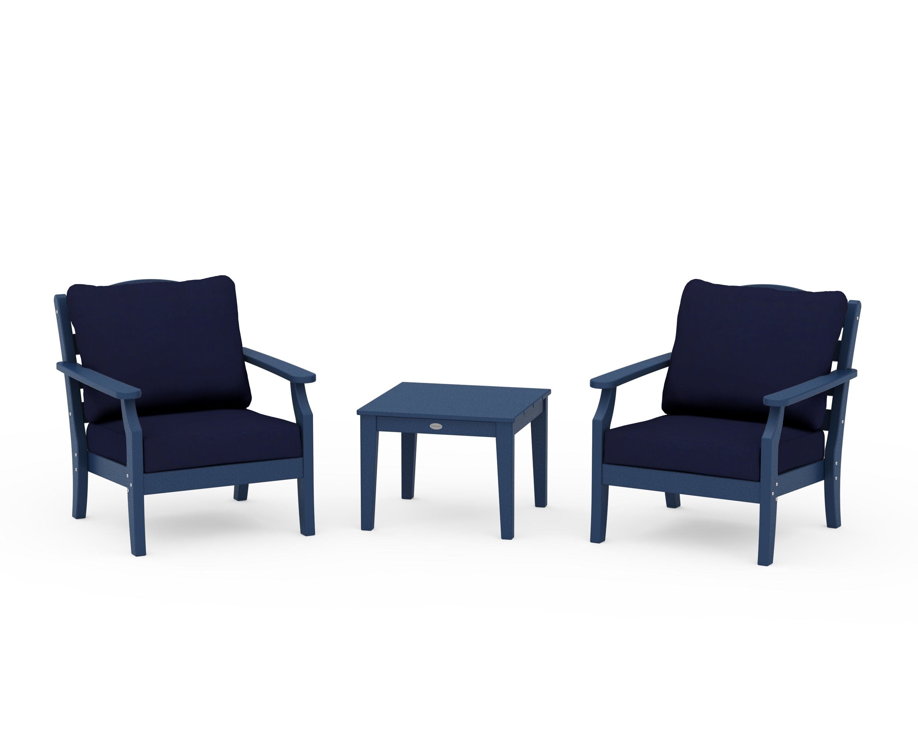Savannah 3-Piece Deep Seating Set in Navy / Navy