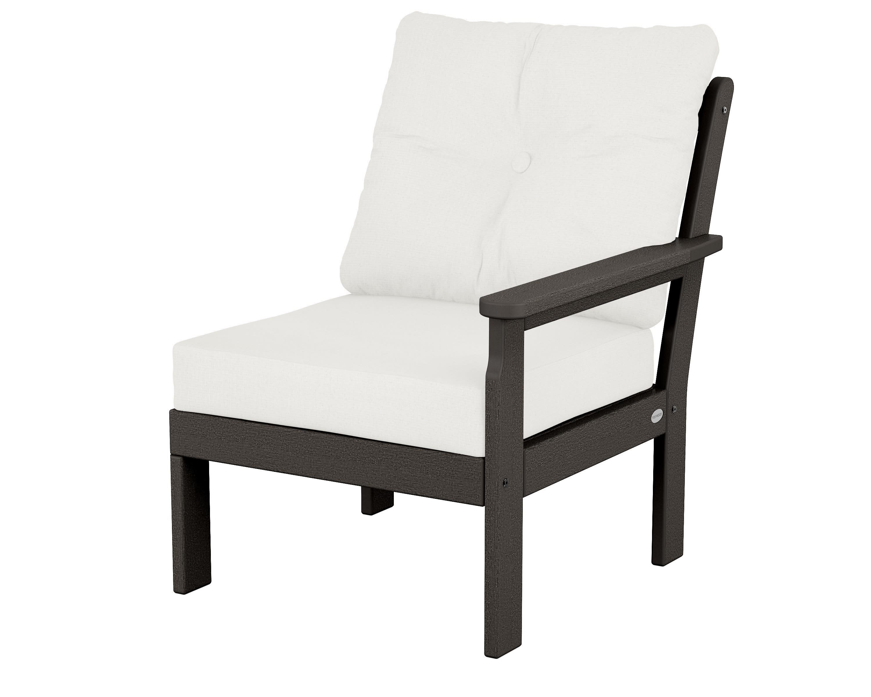 Vineyard Modular Right Arm Chair in Vintage Coffee / Natural Linen