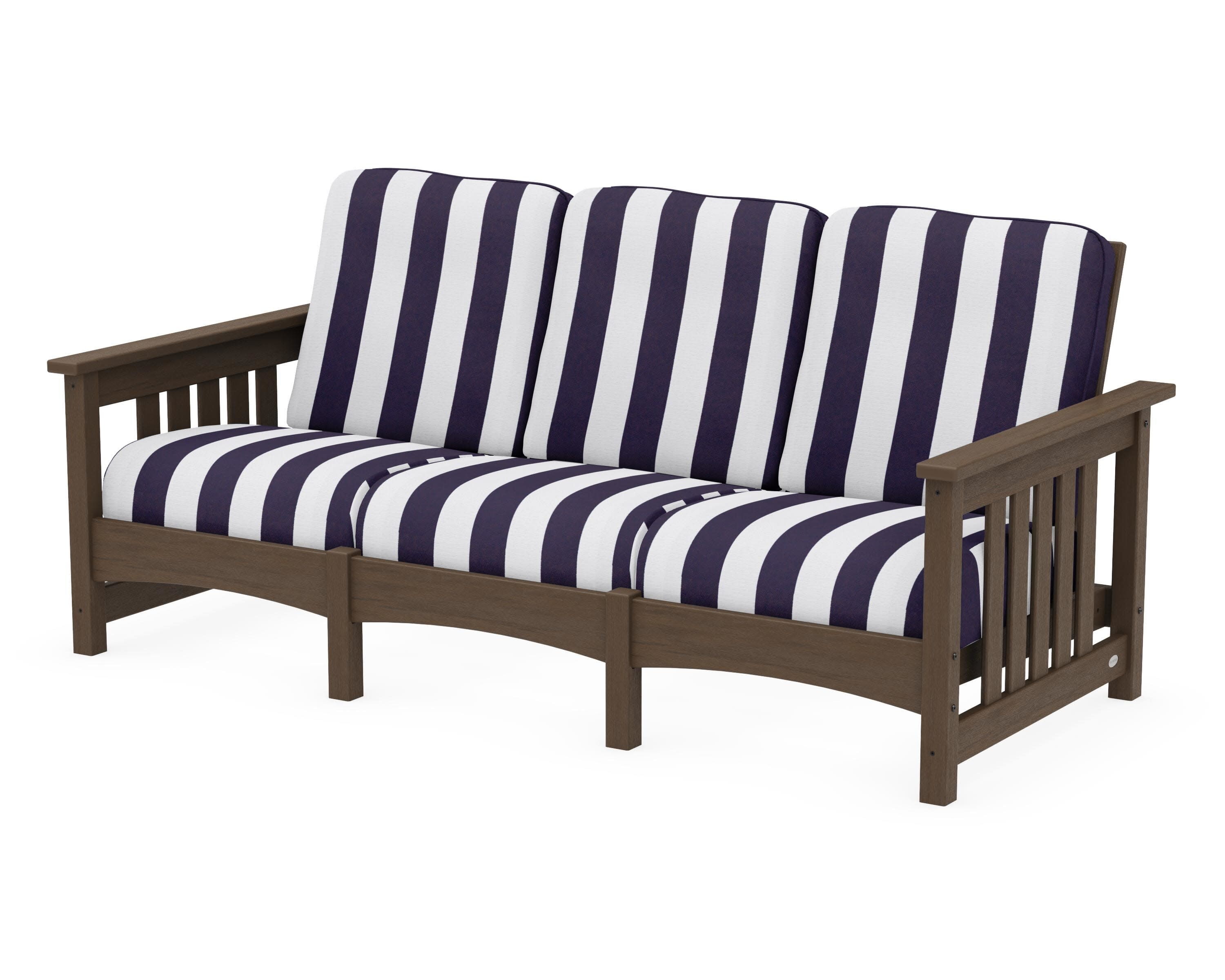 Club Mission Sofa in Kona / Cabana Stripe Navy