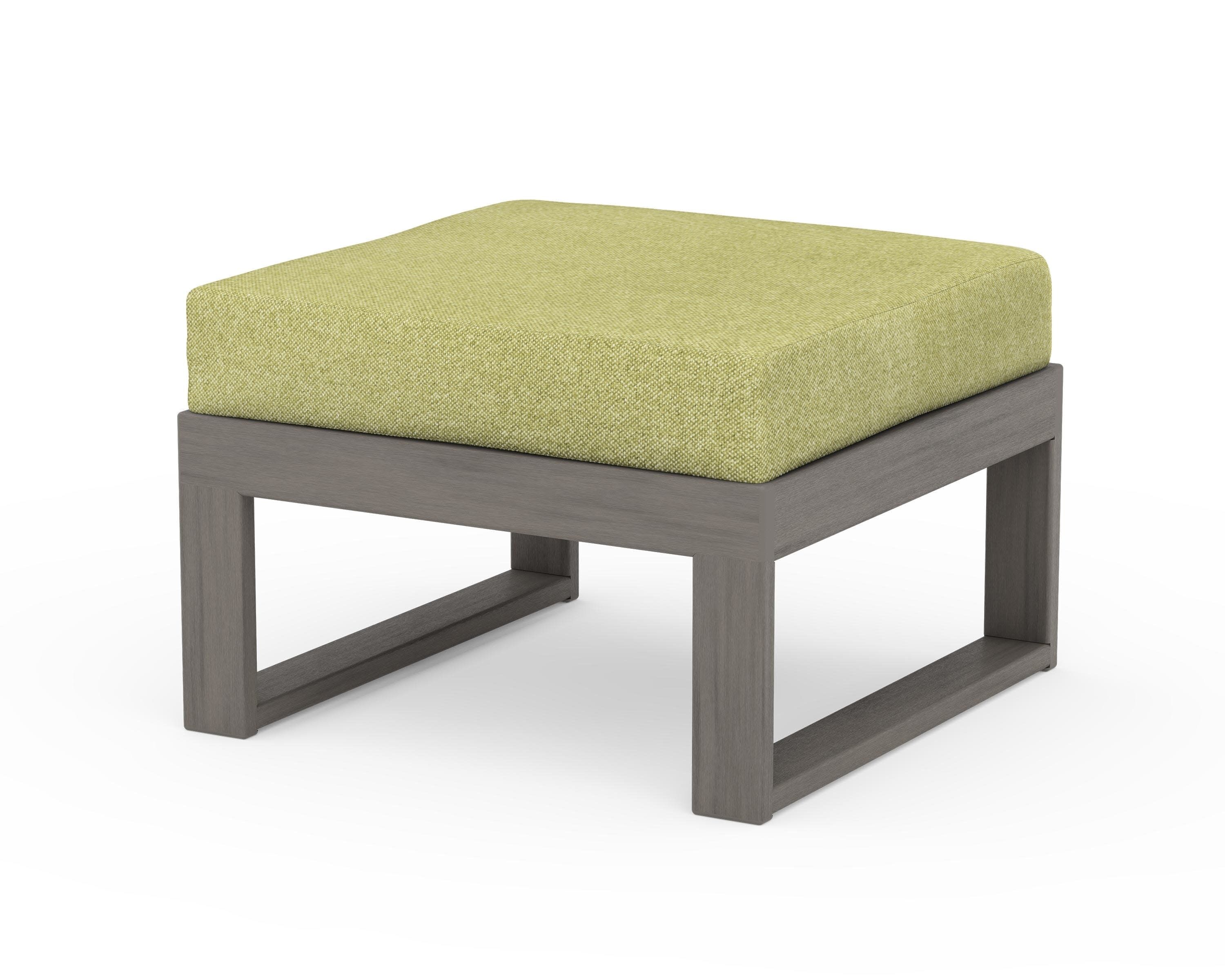 Modular Ottoman - Modern in Driftwood / Chartreuse Boucle
