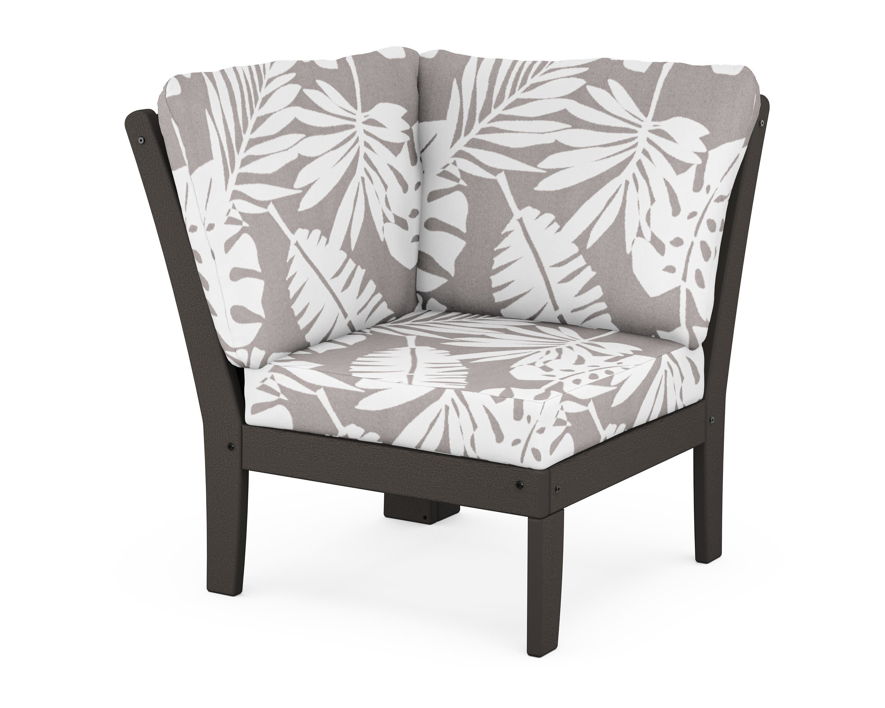 Braxton Modular Corner Chair in Vintage Coffee / Leaf Grey Mist