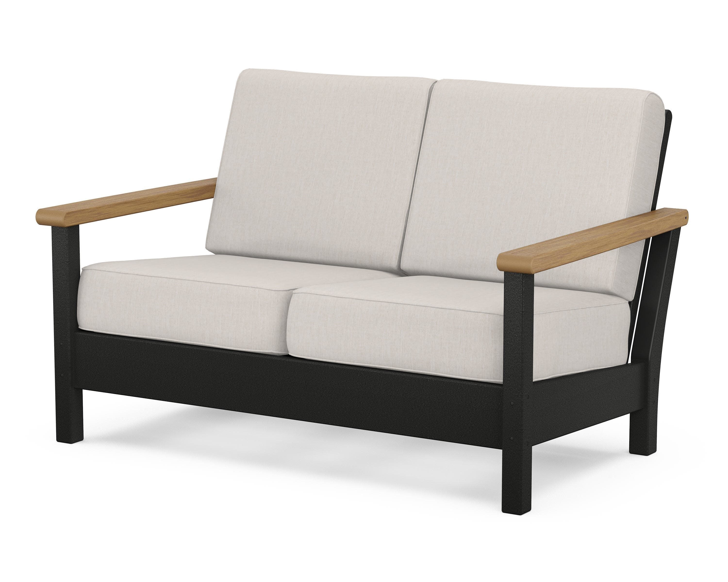 Harbour Deep Seating Loveseat in Black / Natural / Cast Ash