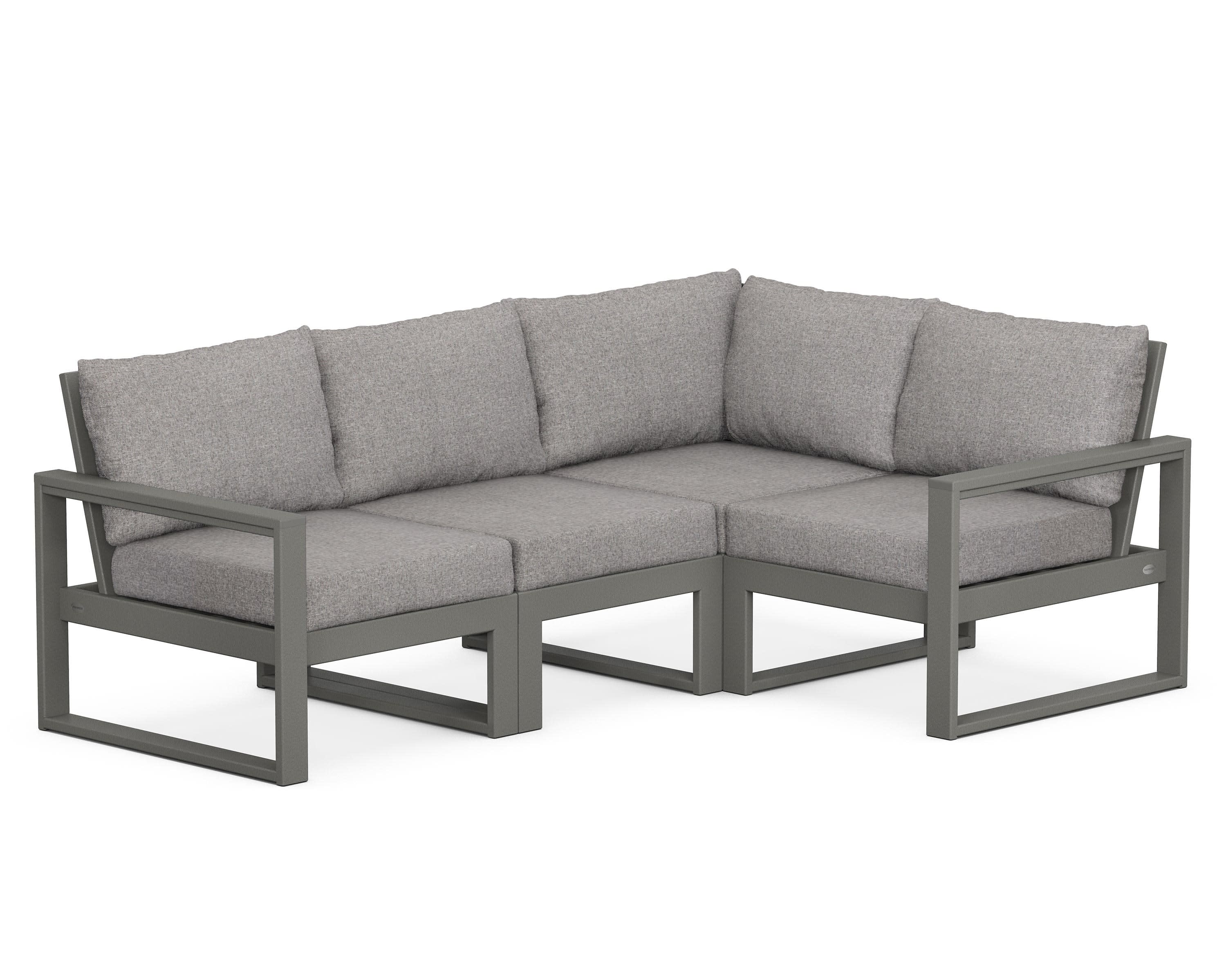 EDGE 4-Piece Modular Deep Seating Set in Slate Grey / Grey Mist