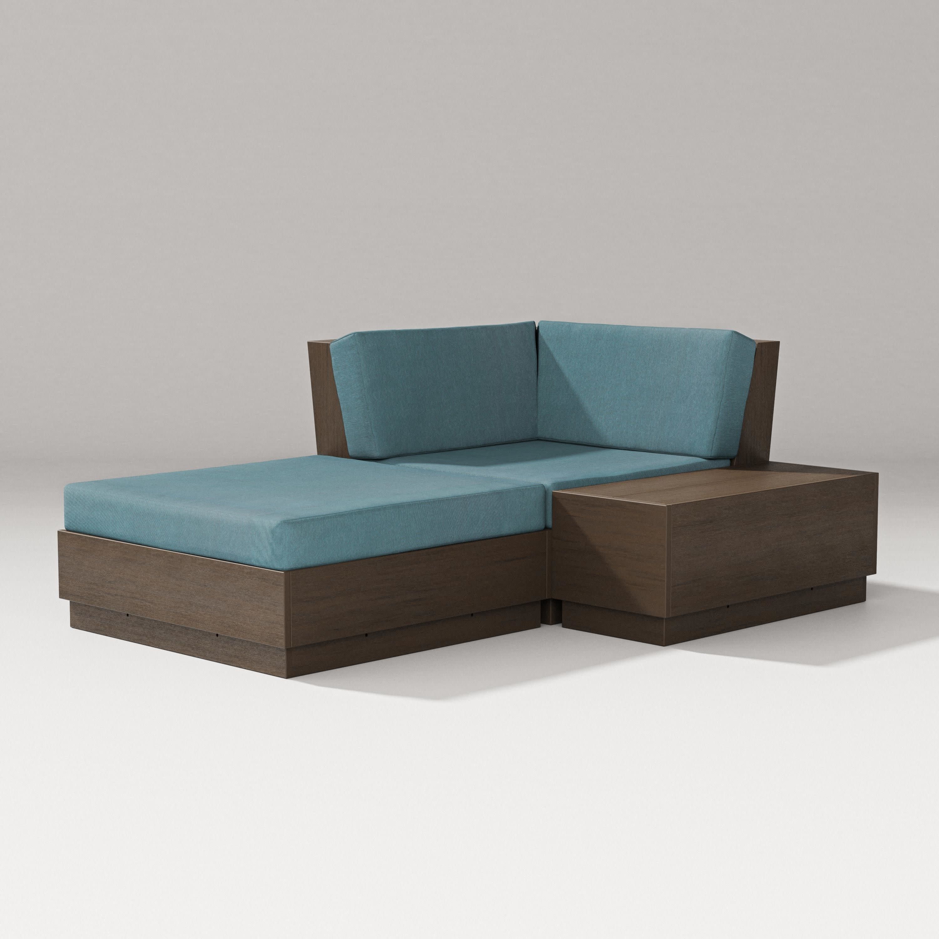 Elevate Corner Chaise in Kona / Ocean Teal