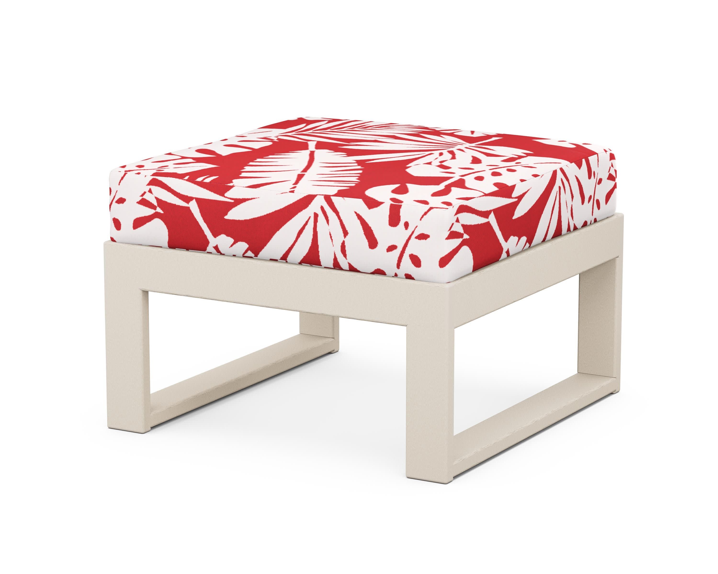 Modular Ottoman - Modern in Sand / Leaf Crimson
