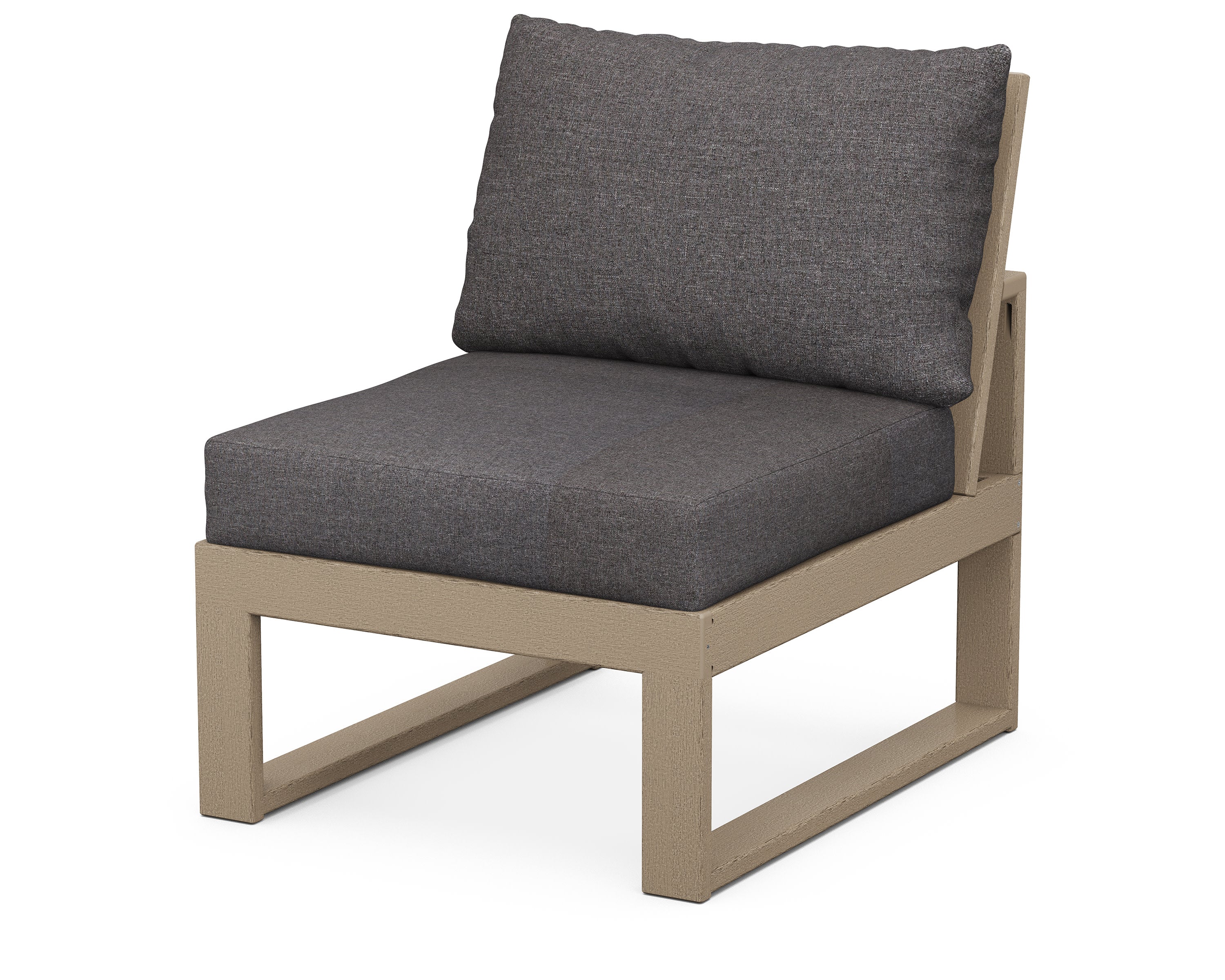 Modular Armless Chair in Vintage Sahara / Ash Charcoal