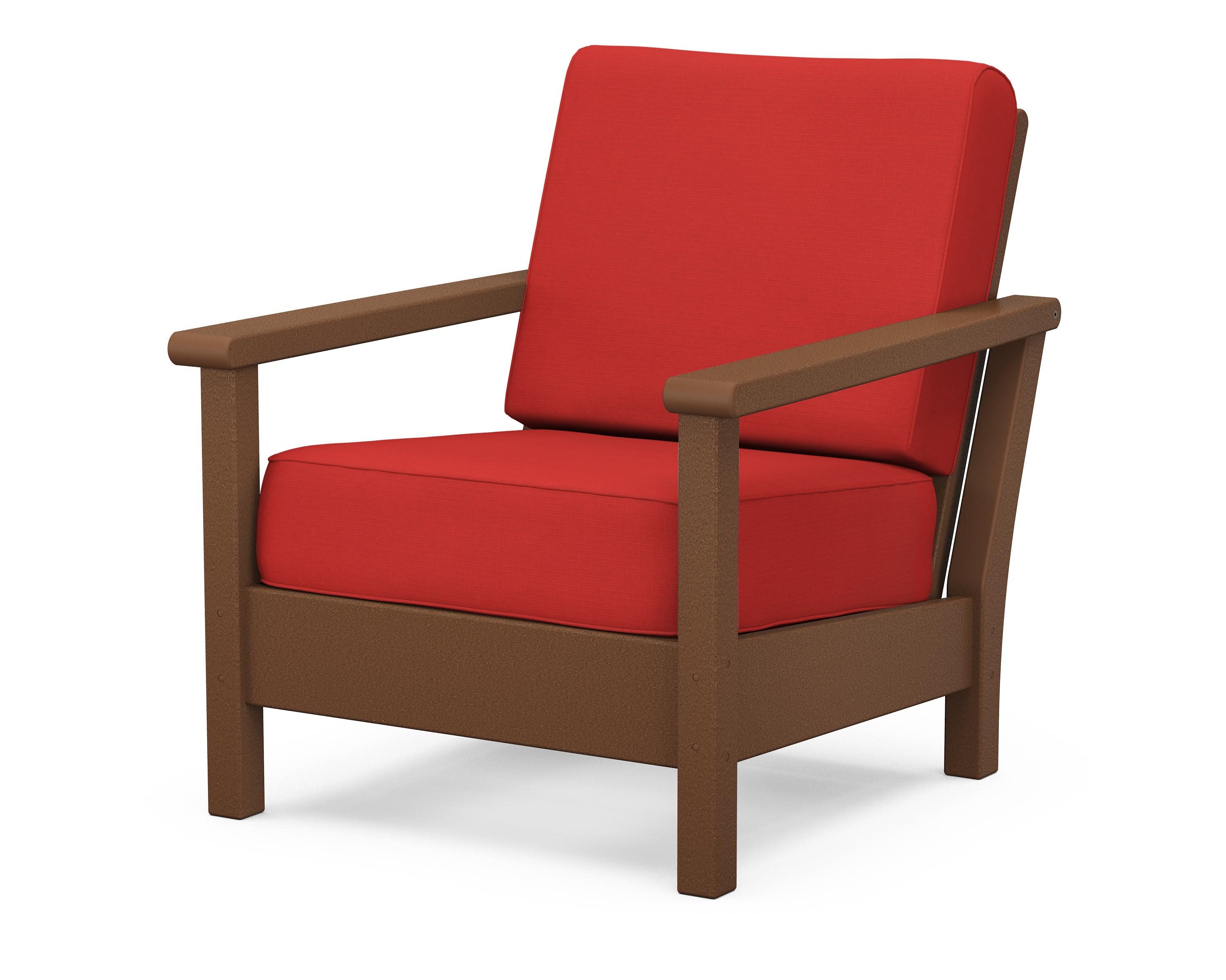 Harbour Deep Seating Chair in Teak / Crimson Linen
