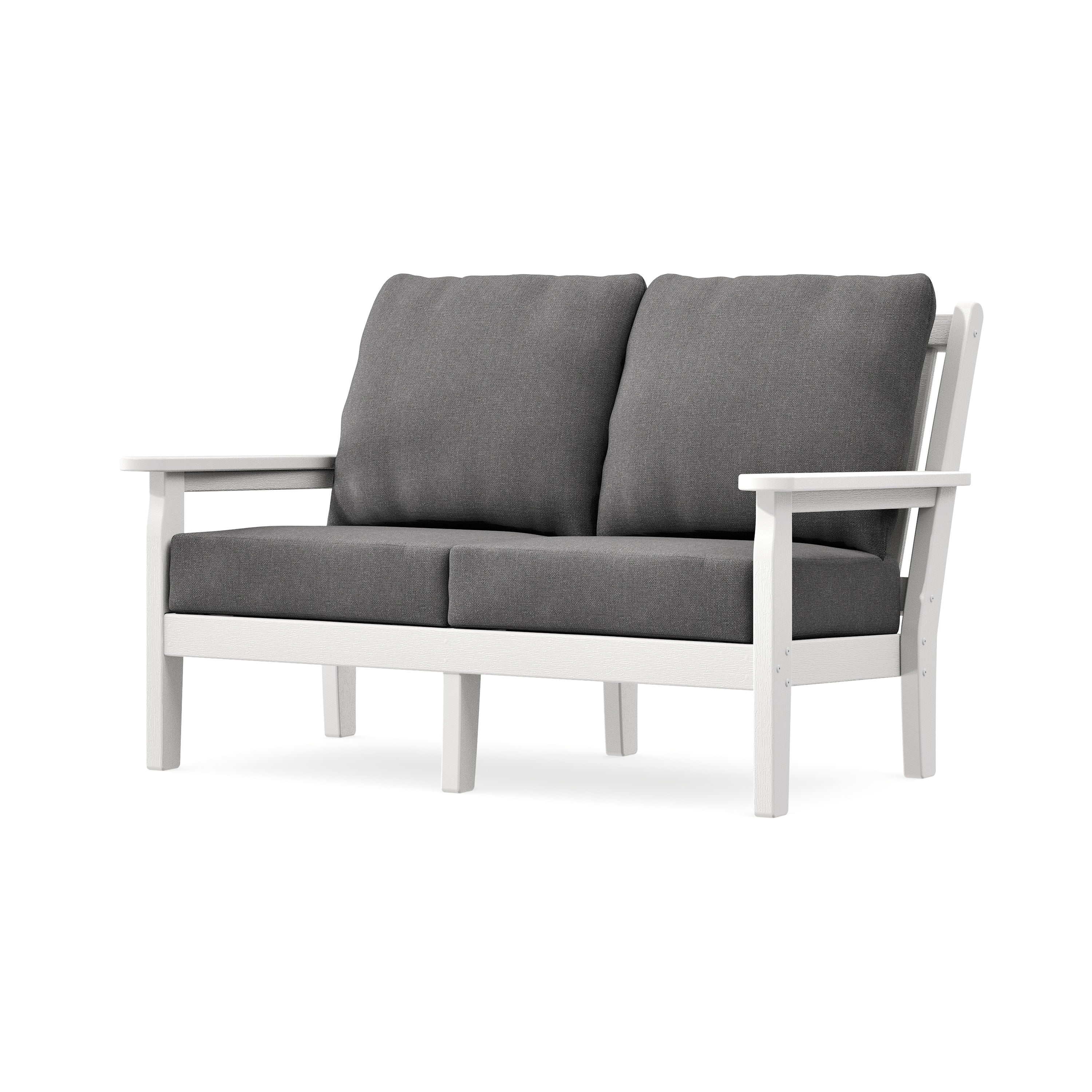 Chippendale Deep Seating Loveseat in Vintage White / Ash Charcoal