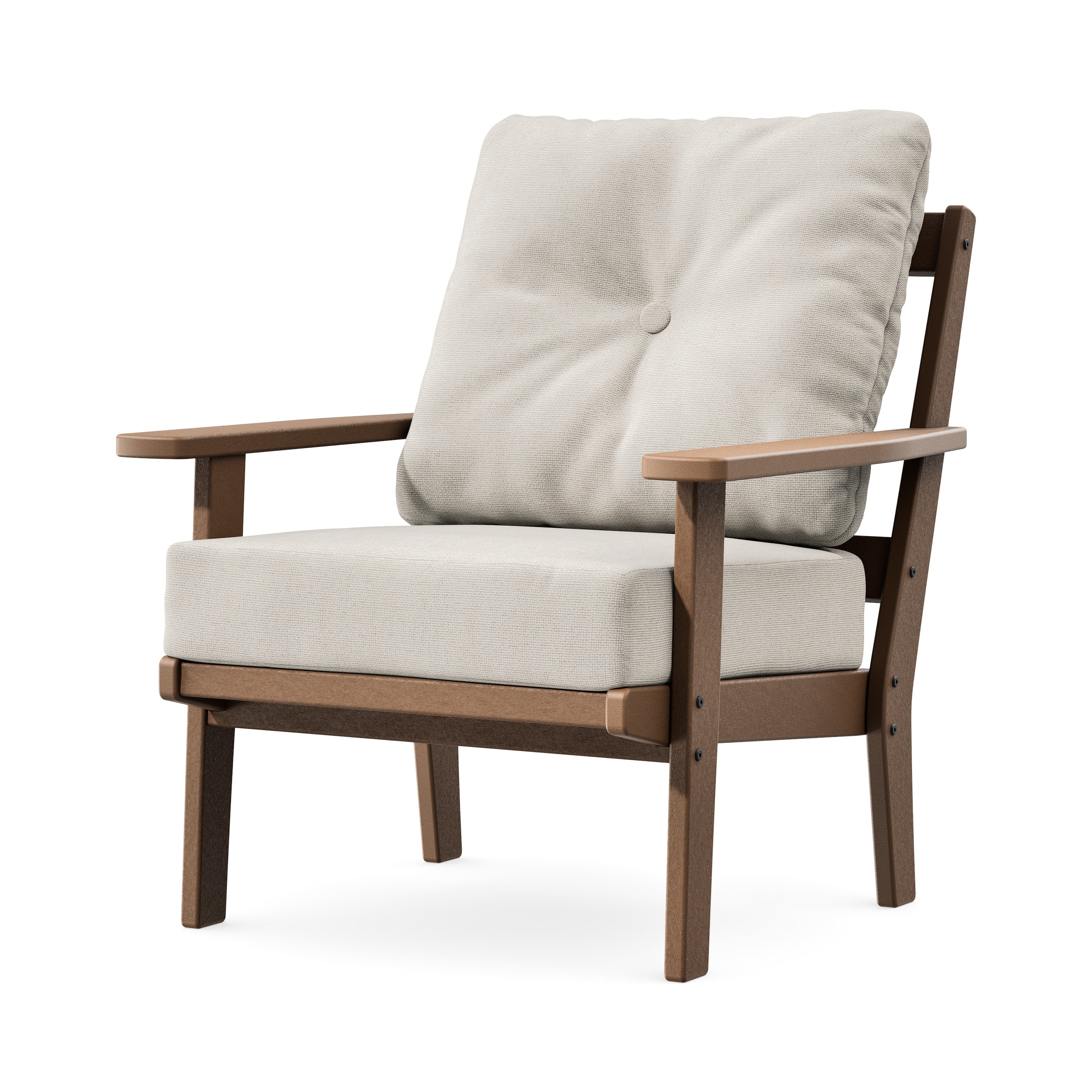 Prairie Deep Seating Chair in Teak / Dune Burlap