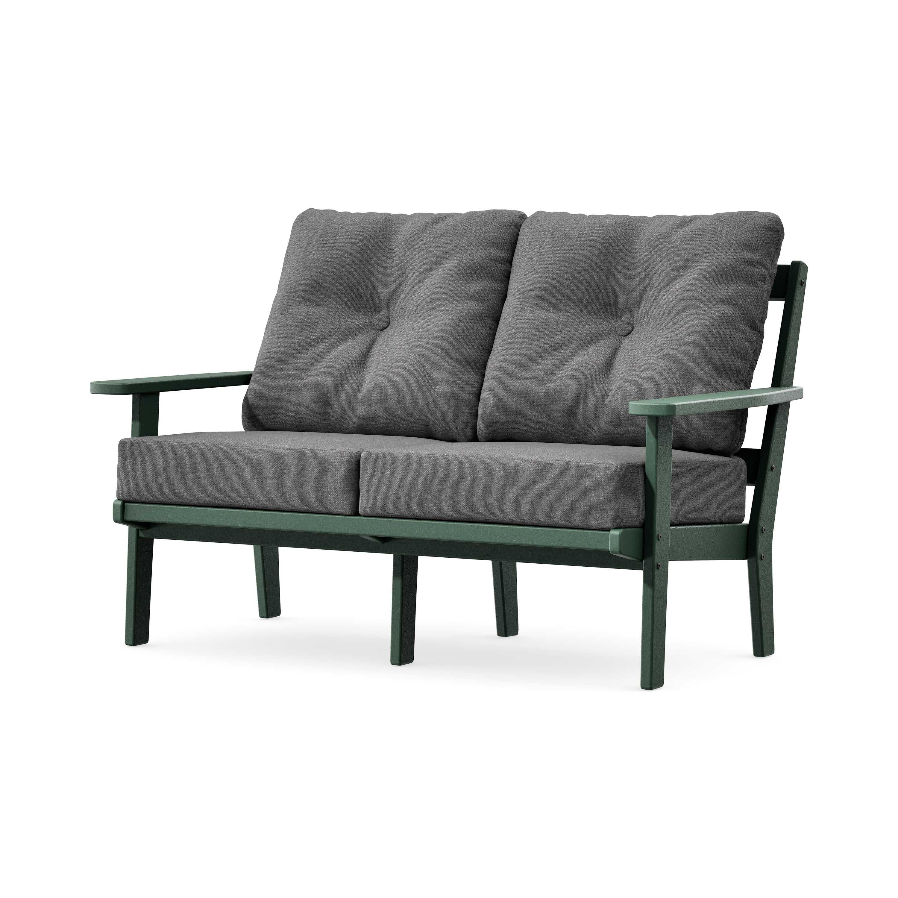 Prairie Deep SeatingLoveseat in Green / Ash Charcoal