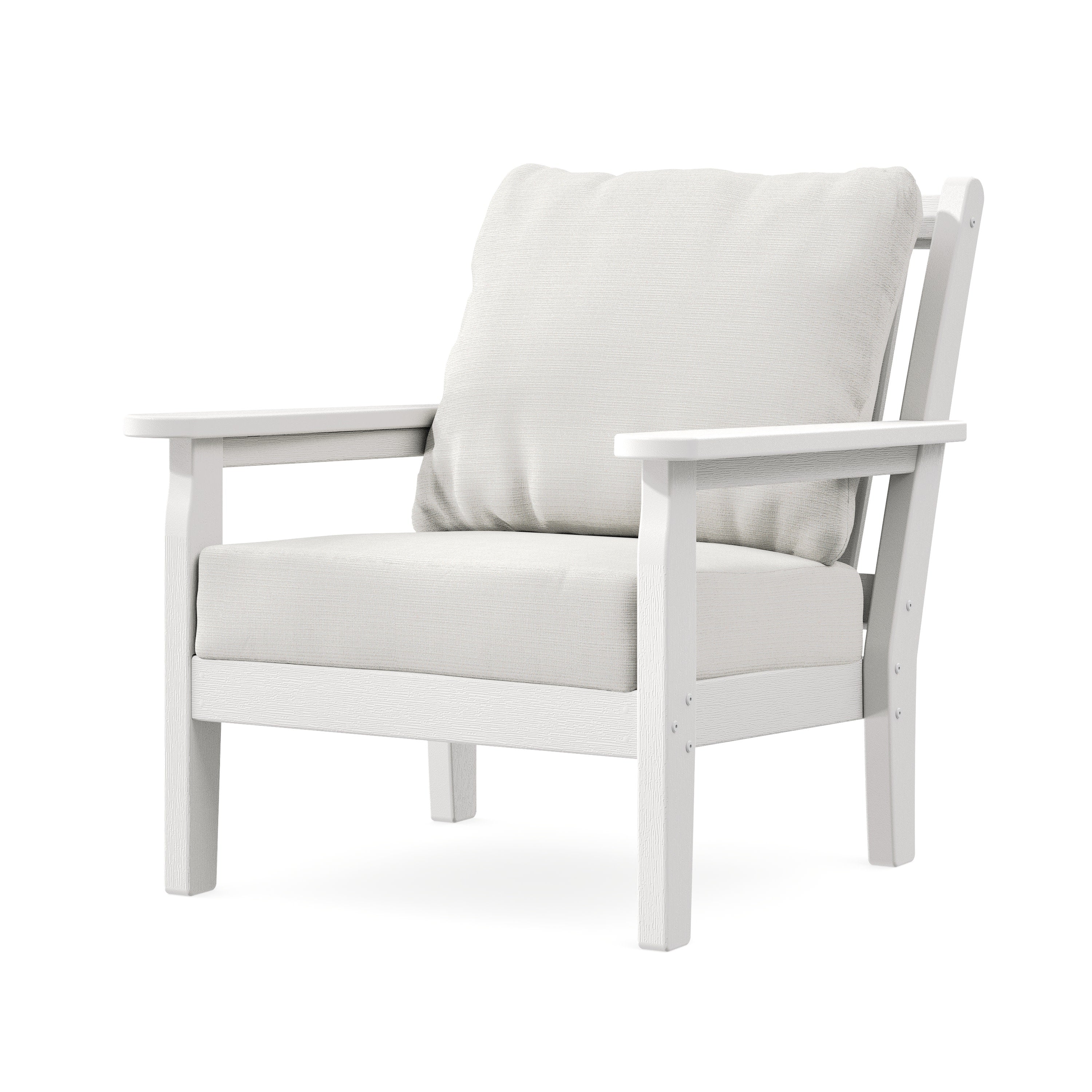 Chippendale Deep Seating Chair in Vintage White / Natural Linen