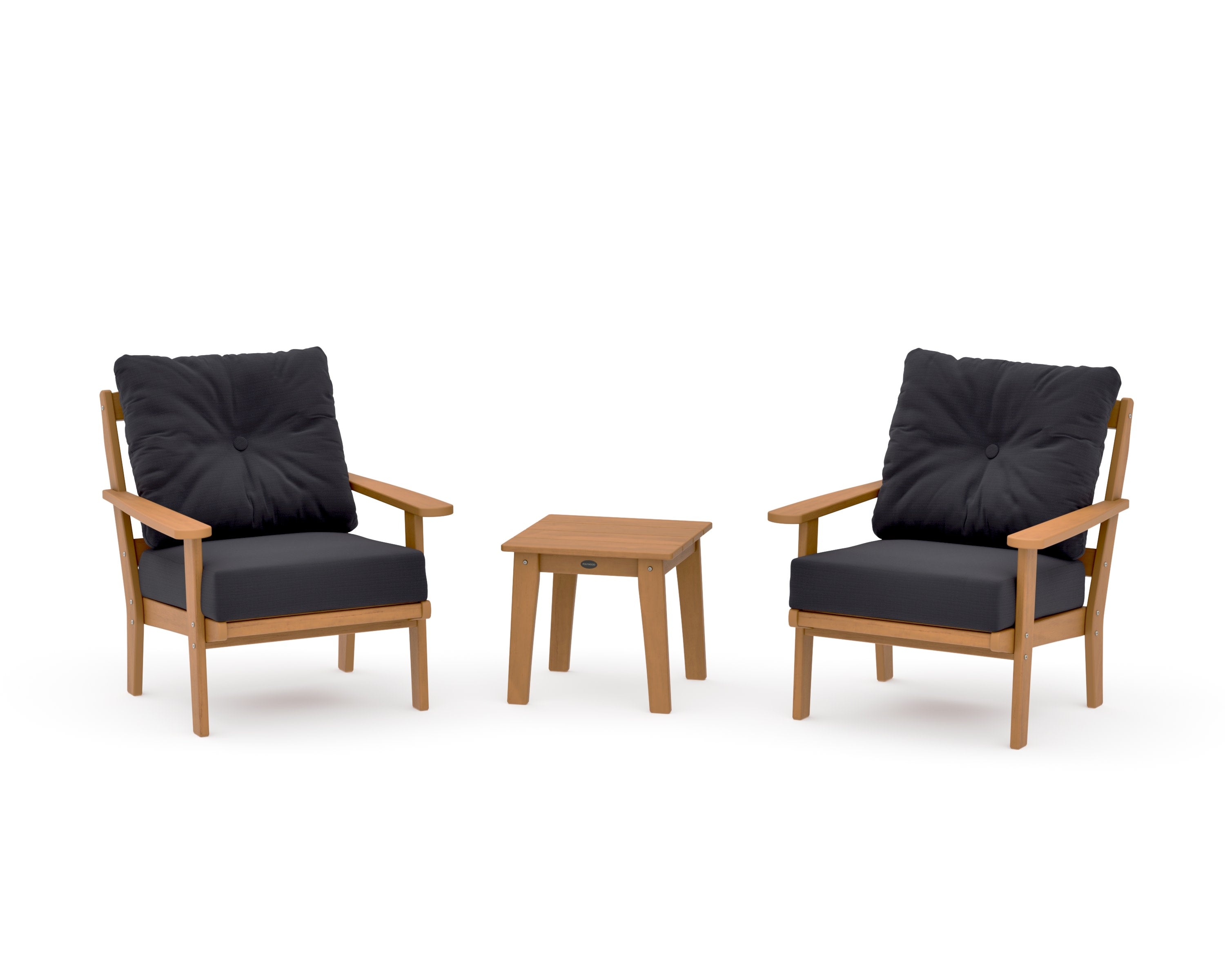 Mission 3-Piece Deep Seating Set in Natural / Midnight Linen