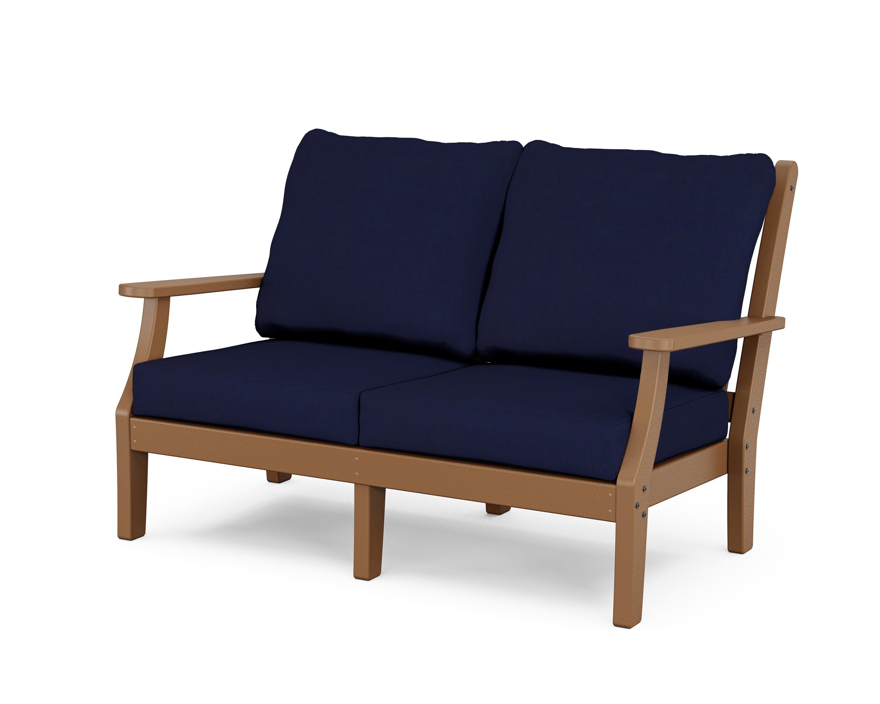 Wovendale Deep Seating Loveseat in Teak / Navy