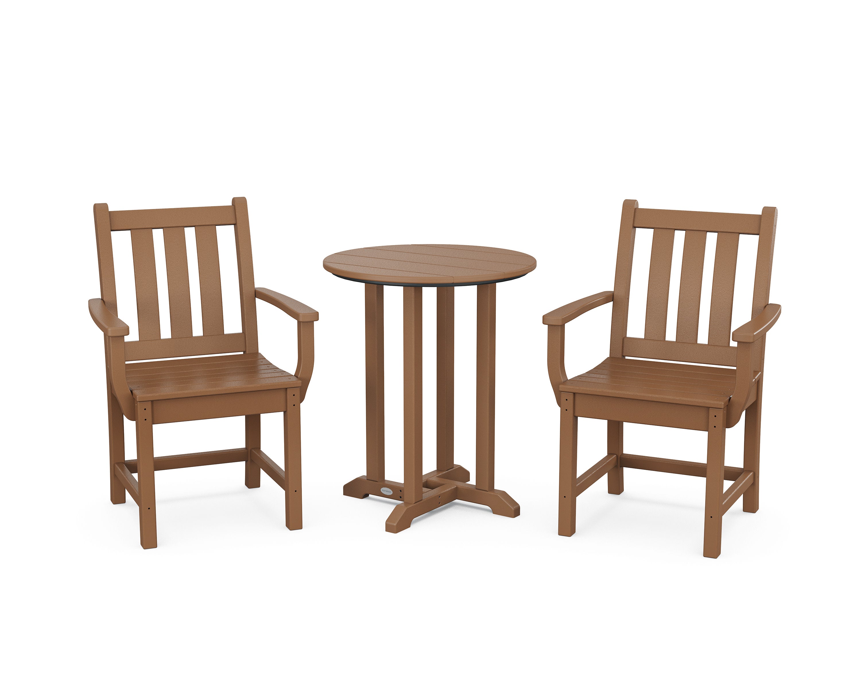 Traditional Garden 3-Piece Round Bistro Dining Set in Teak
