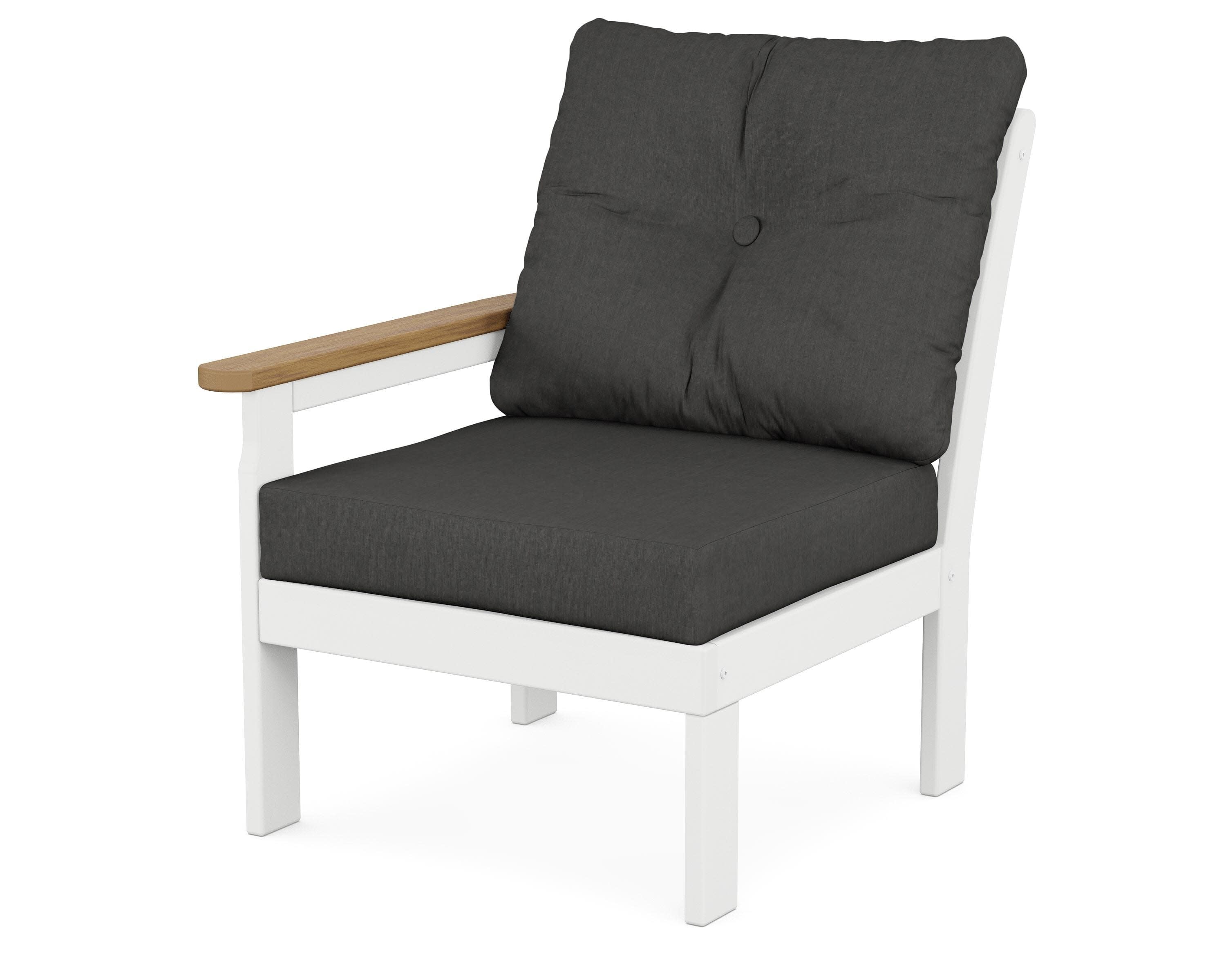 Vineyard Modular Left Arm Chair in White / Natural / Spectrum Carbon
