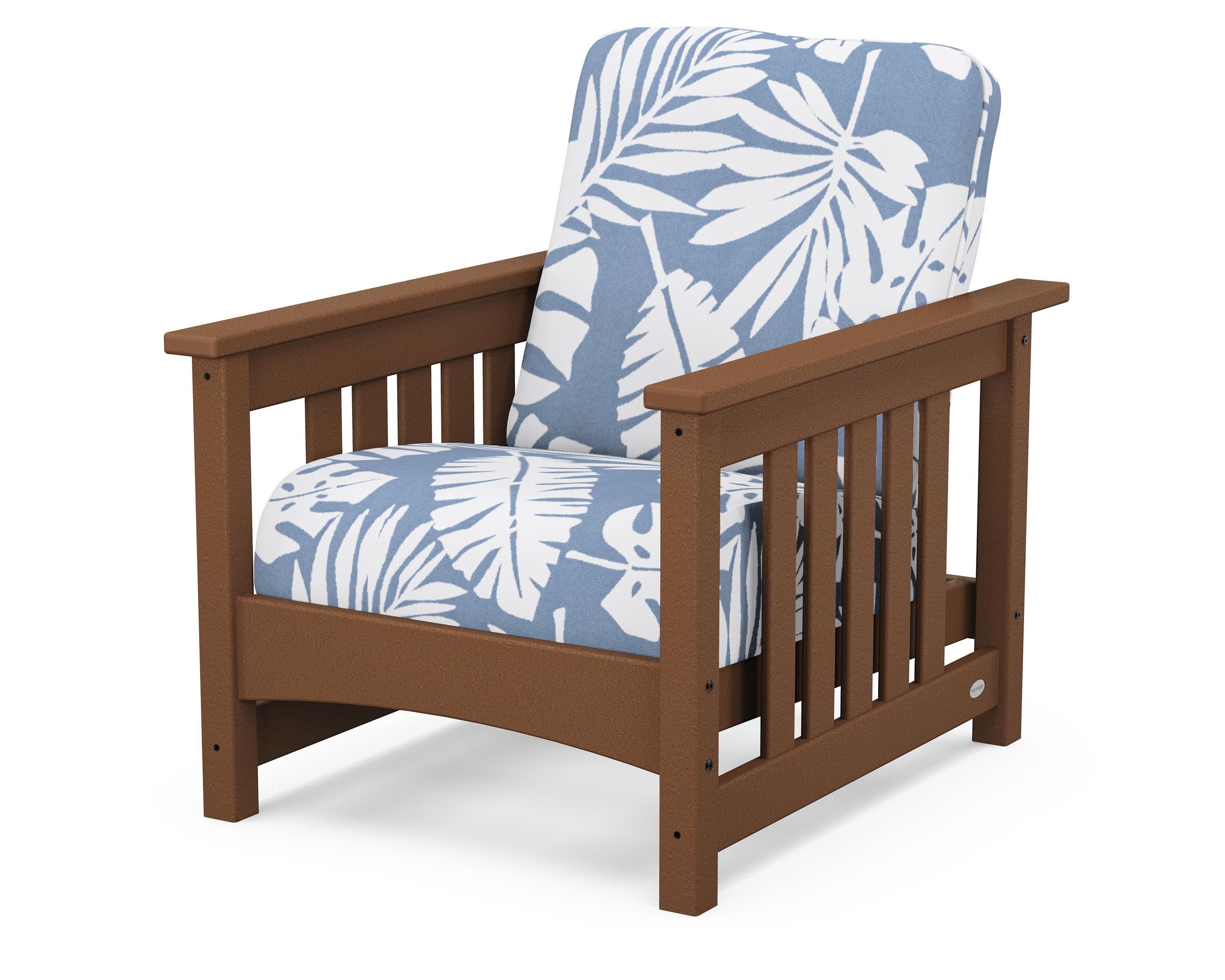 Club Mission Chair in Teak / Leaf Sky Blue