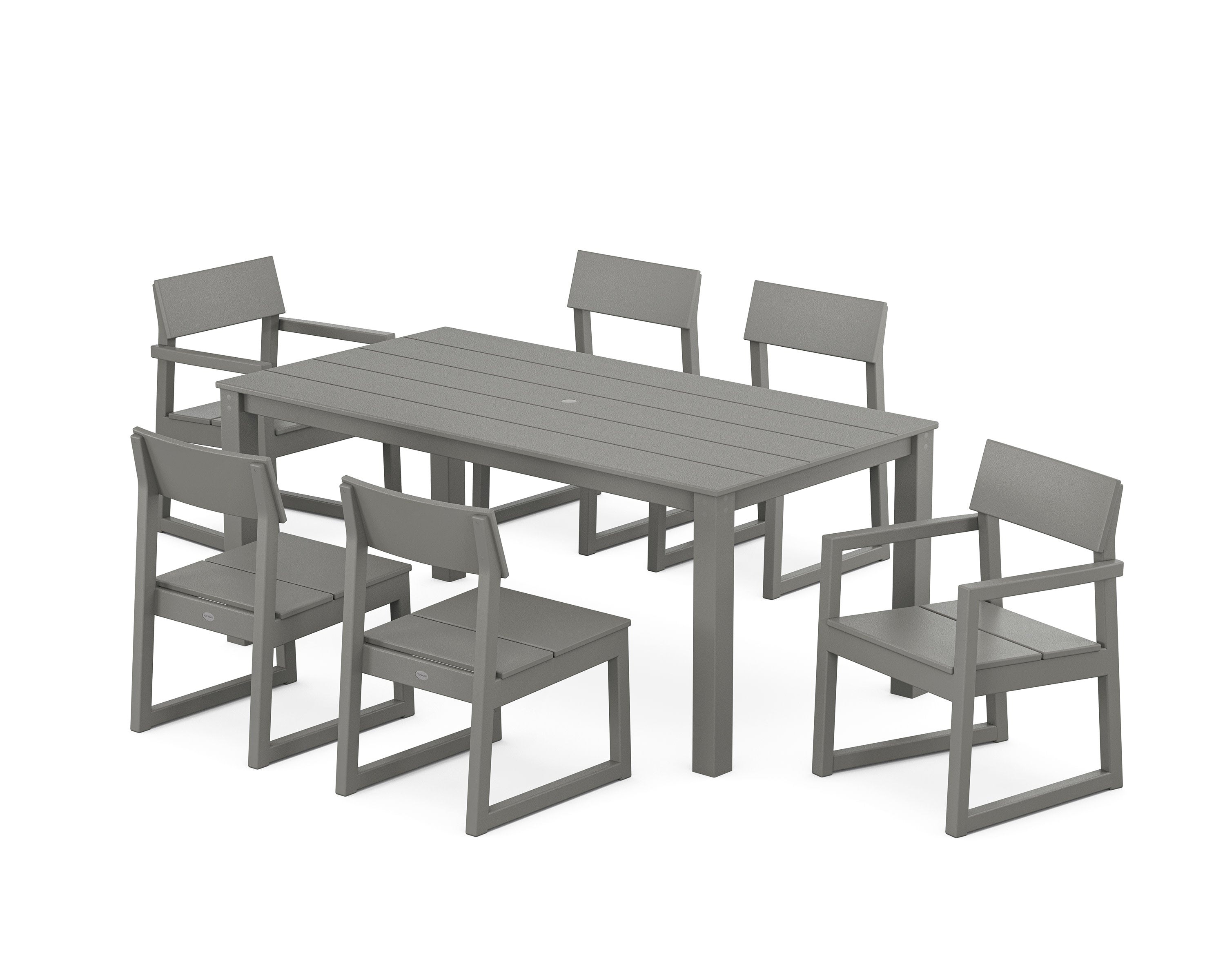 EDGE 7-Piece Parsons Dining Set in Slate Grey