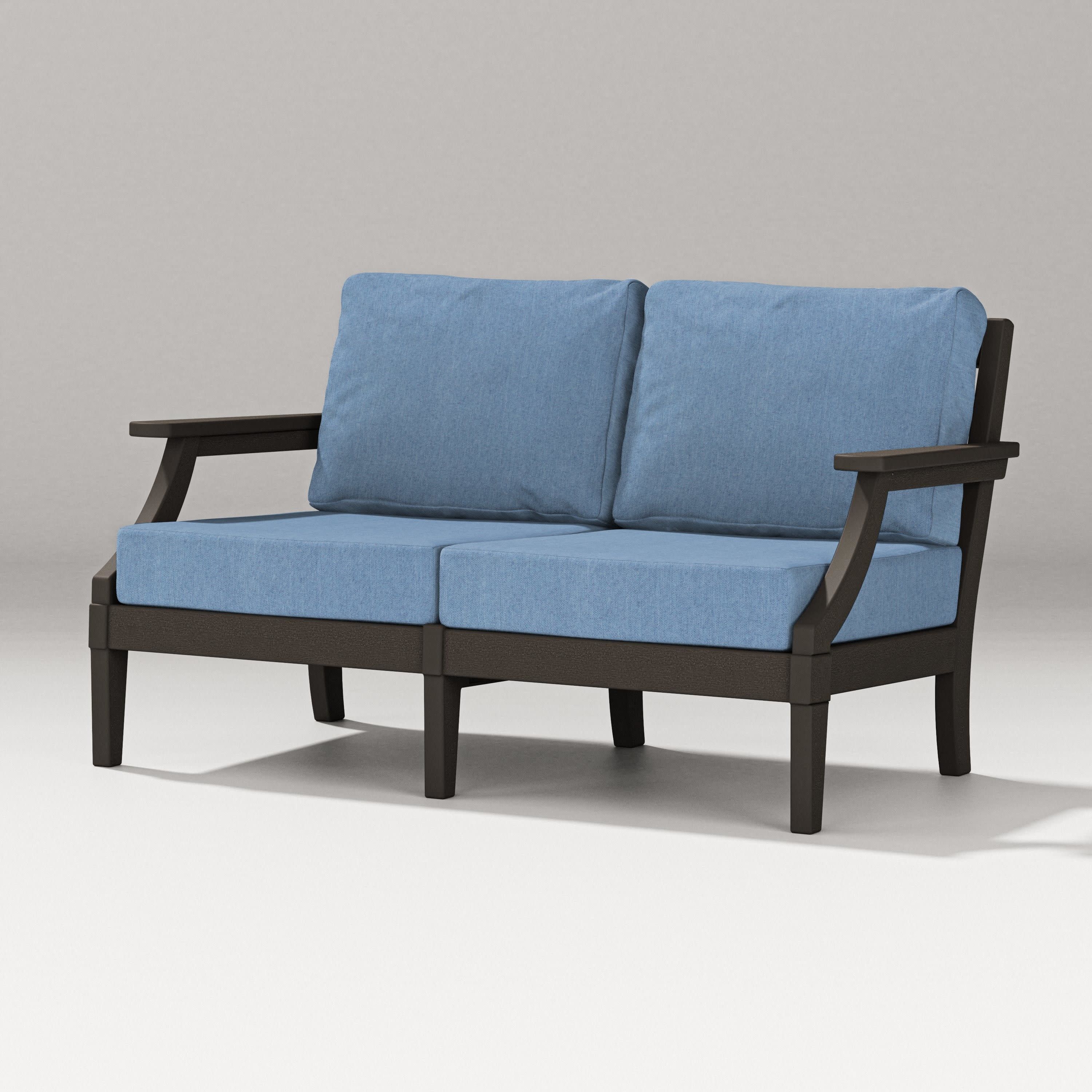 Estate Loveseat in Vintage Coffee / Sky Blue