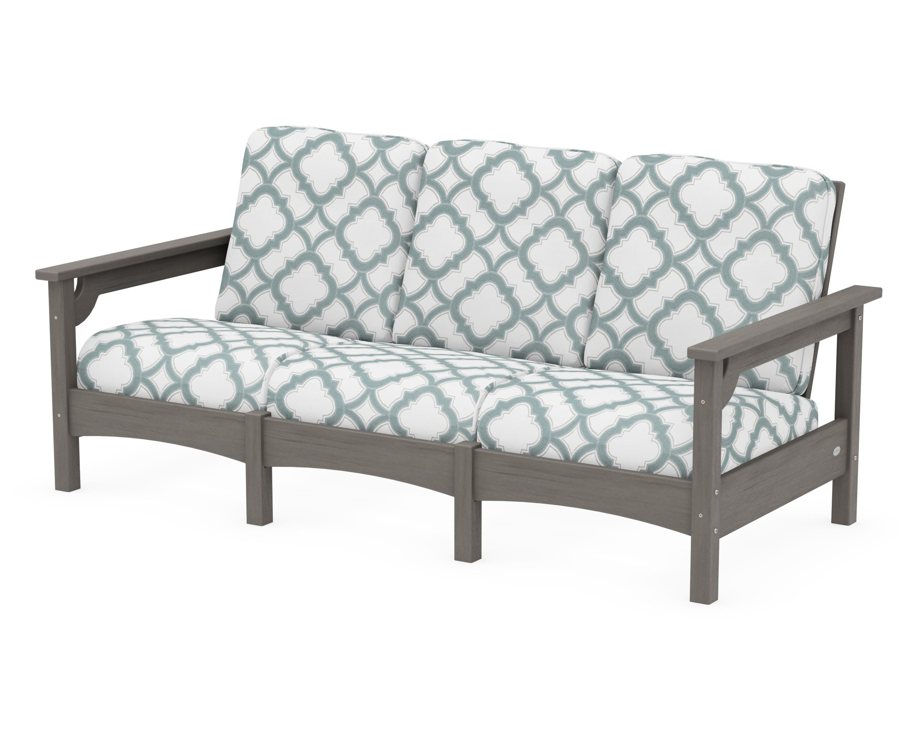 Club Sofa in Driftwood / Trellis Glacier Spa