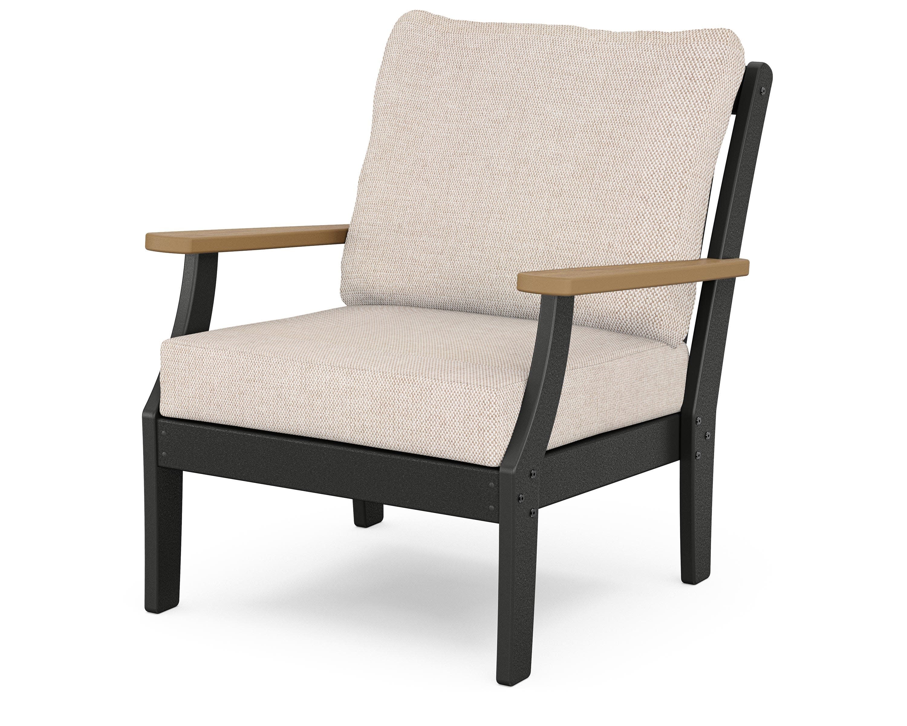 Braxton Deep Seating Chair in Black / Natural / Blend Linen