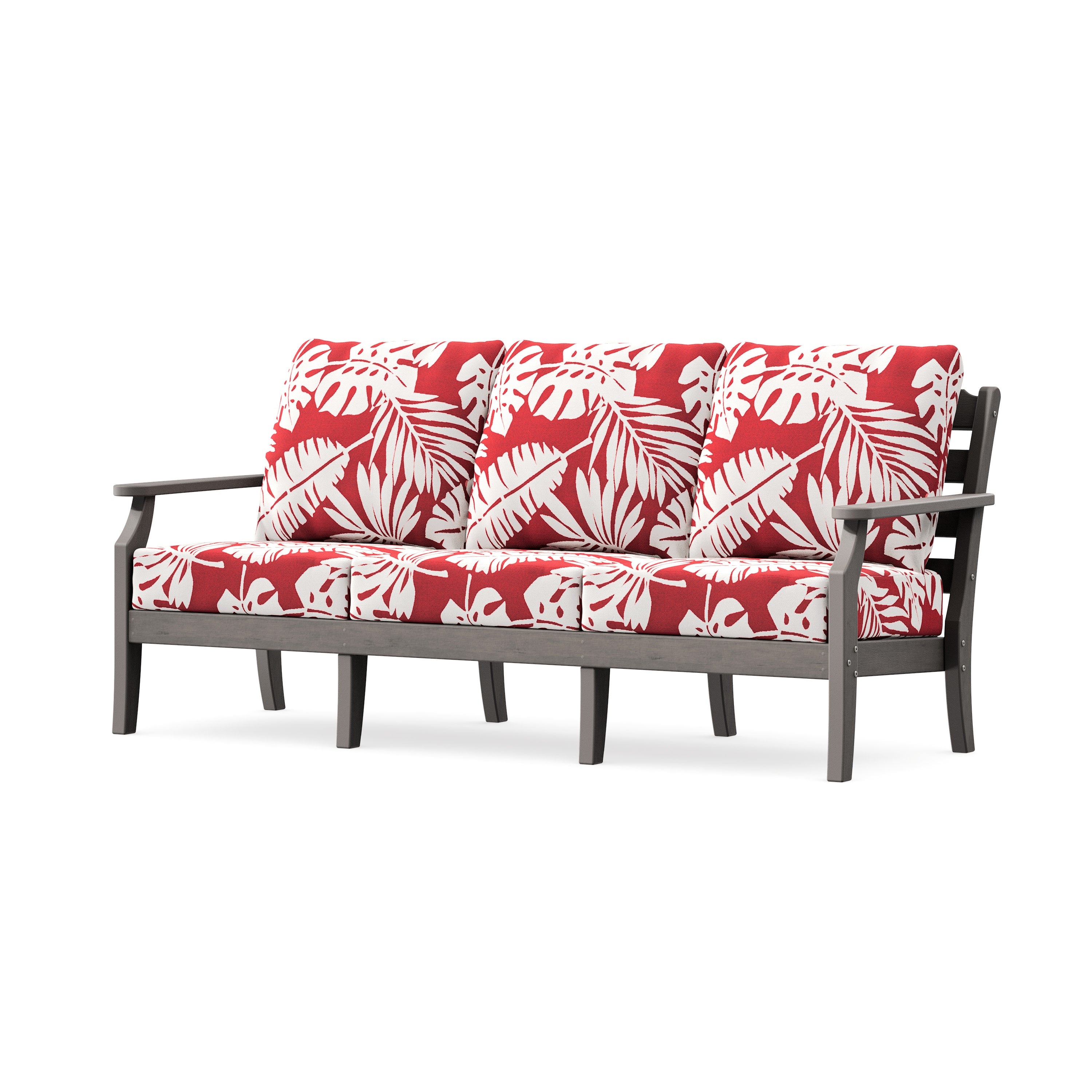 Savannah Deep Seating Sofa in Driftwood / Leaf Crimson