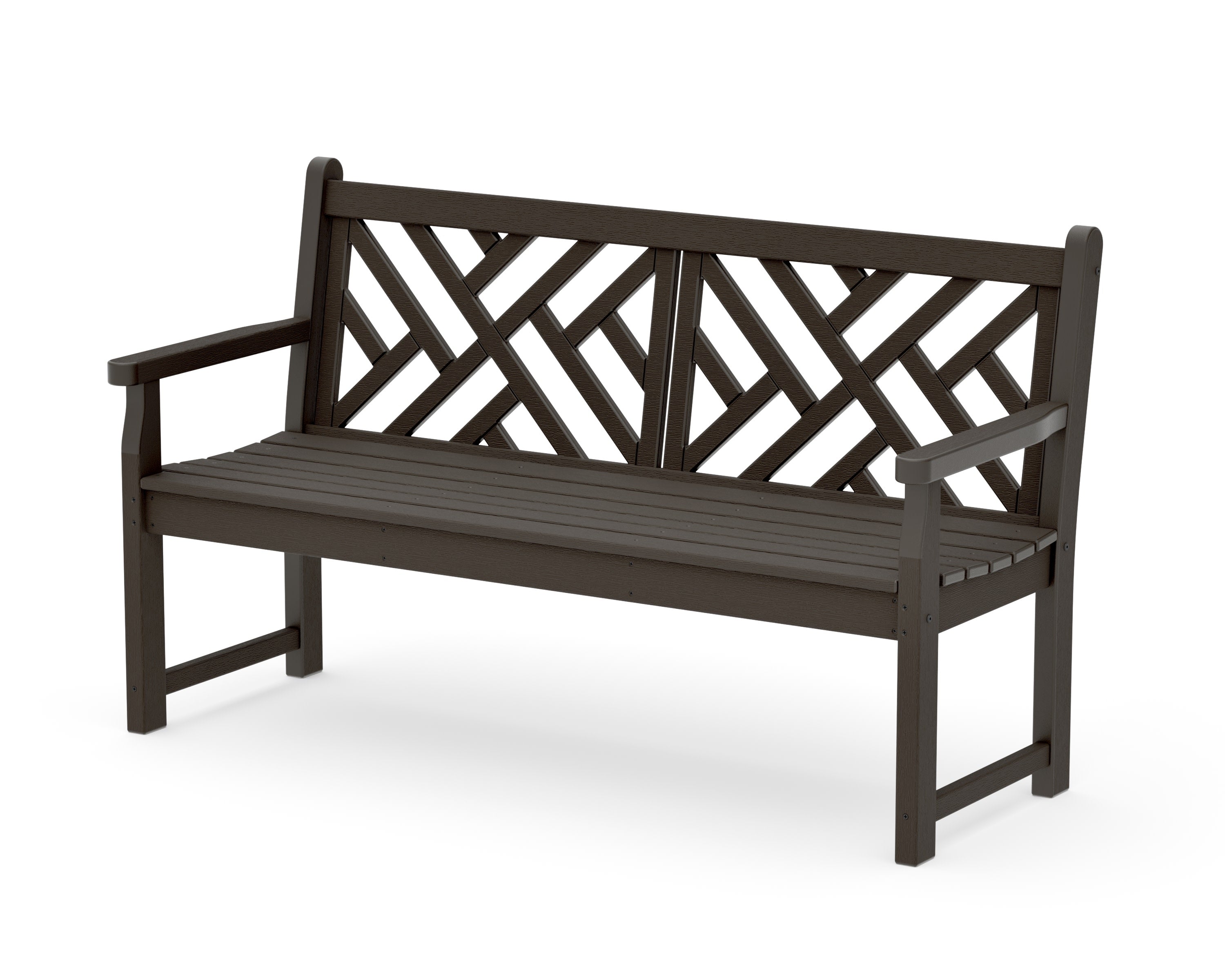 Chippendale 60" Bench in Vintage Coffee