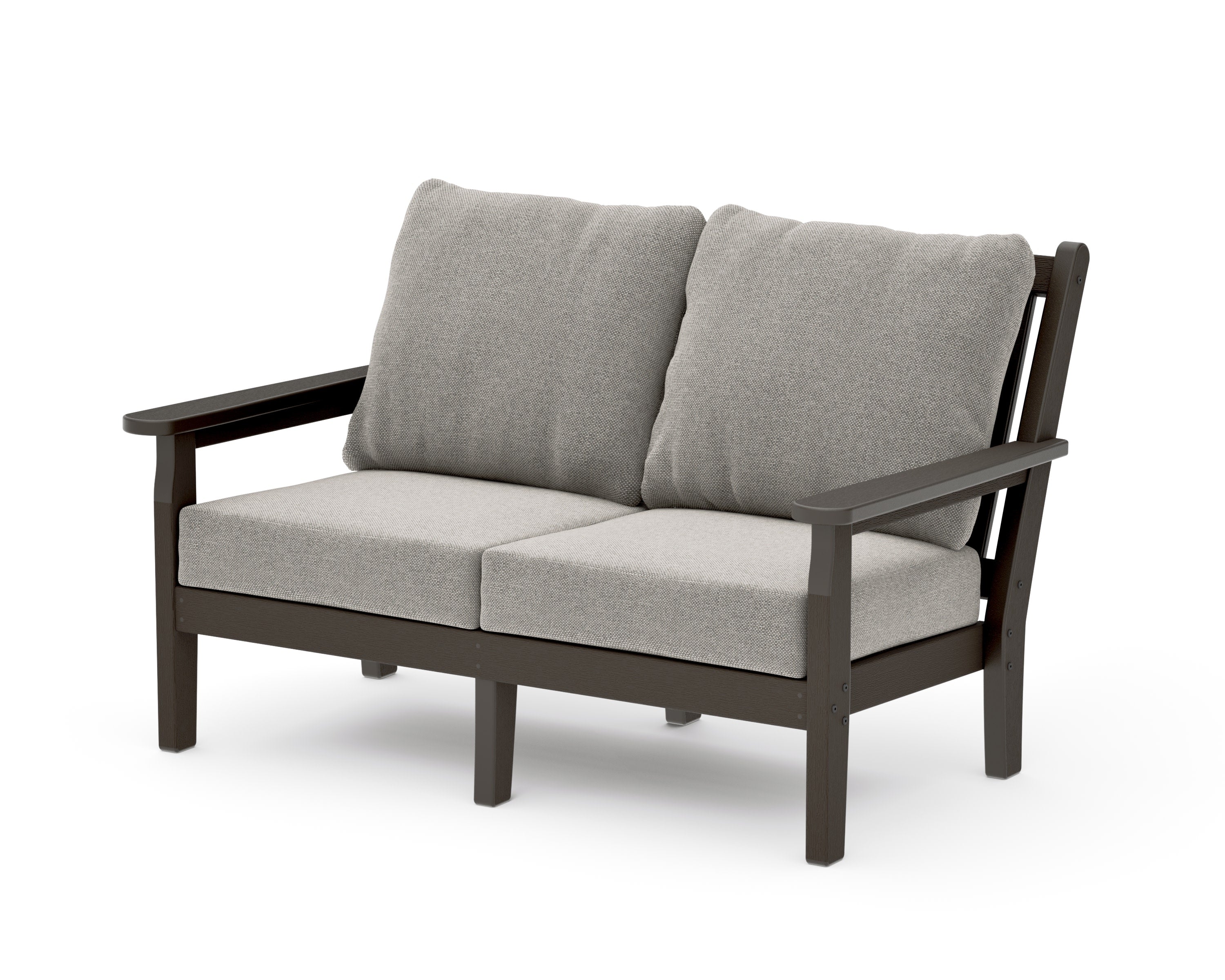 Chippendale Deep Seating Loveseat in Vintage Coffee / Weathered Tweed