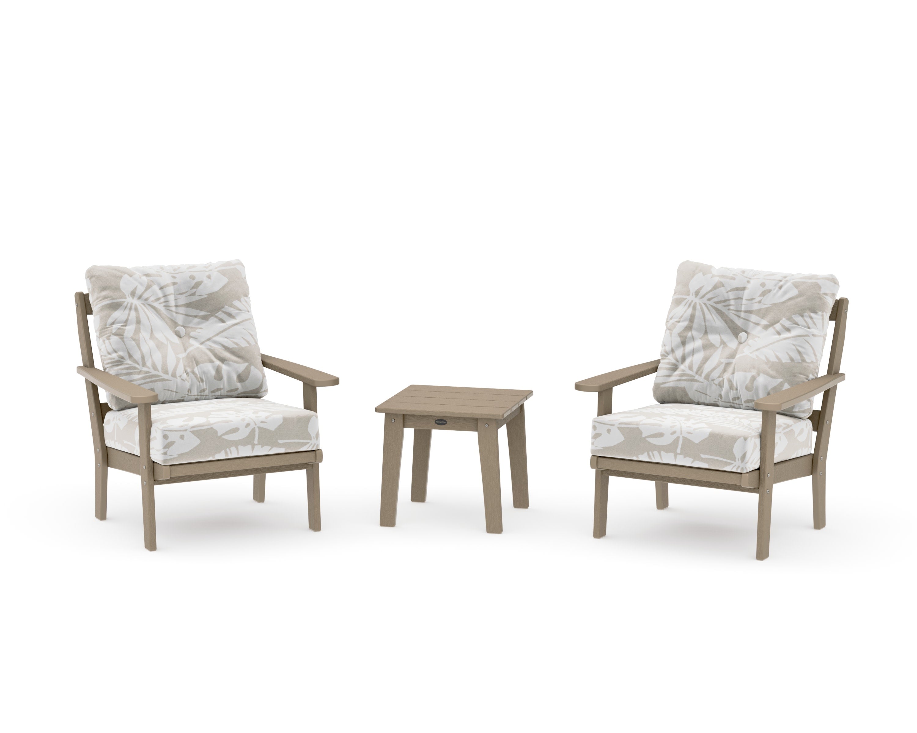 Mission 3-Piece Deep Seating Set in Vintage Sahara / Leaf Dune Burlap