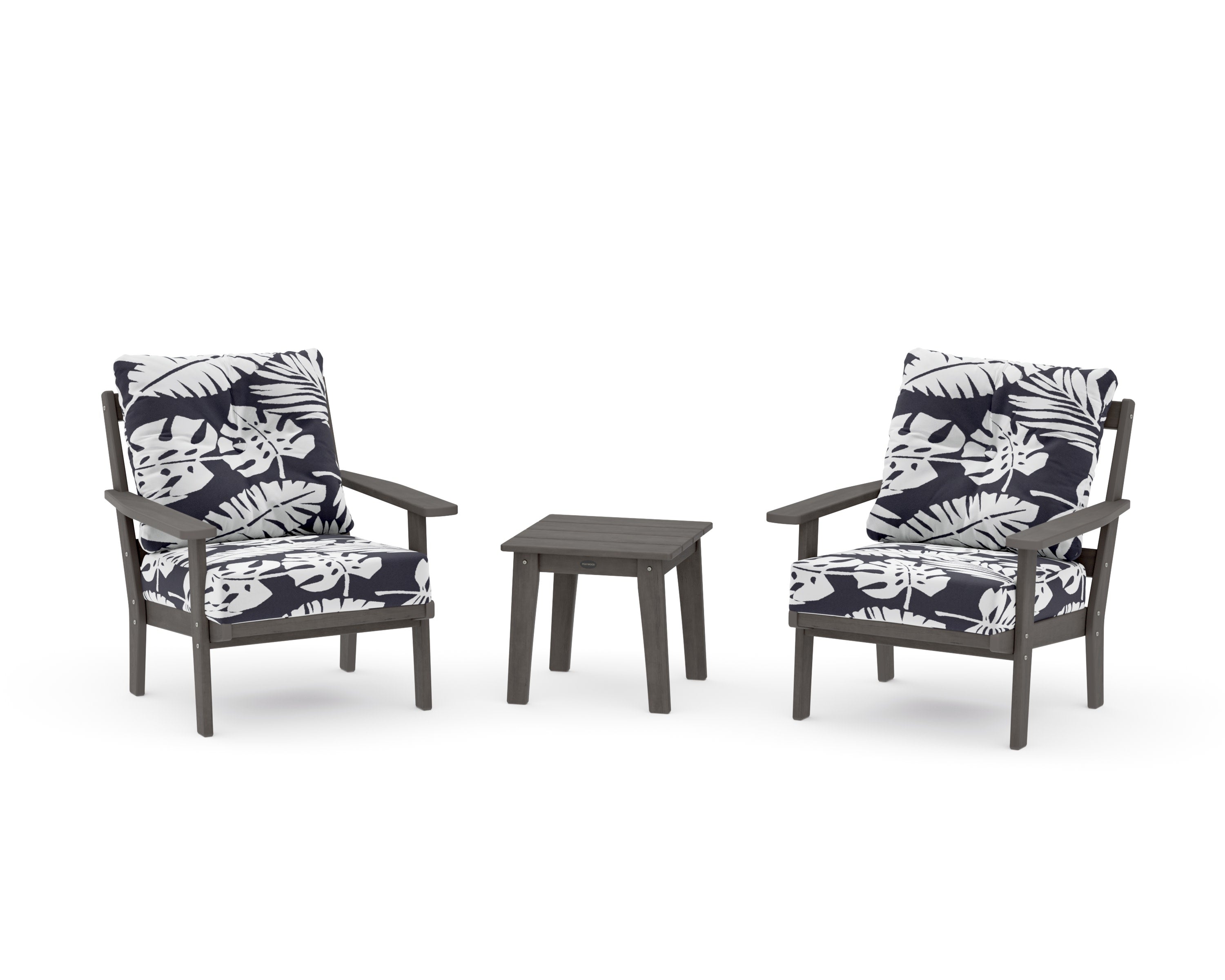 Oxford 3-Piece Deep Seating Set in Driftwood / Leaf Navy