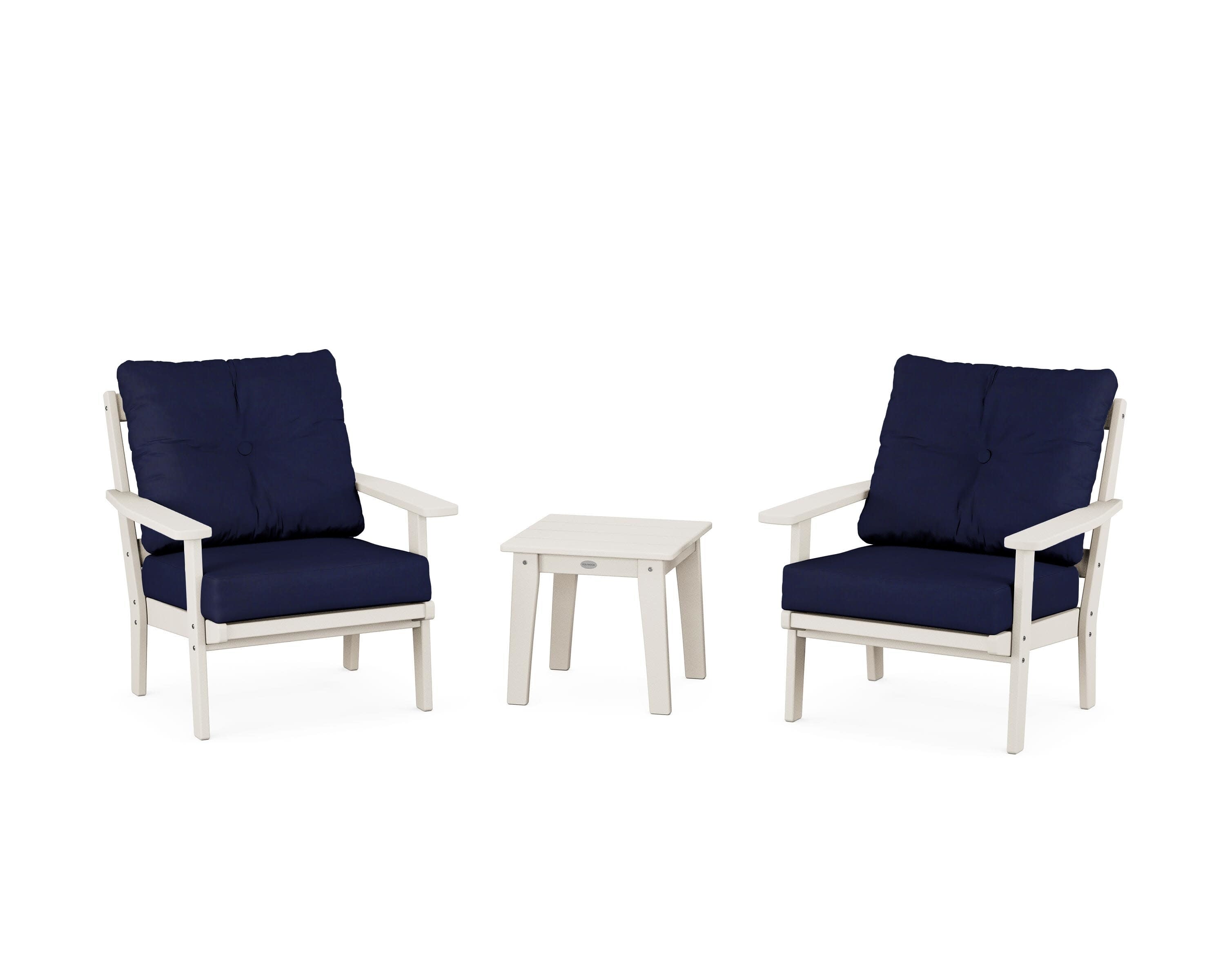 Prairie 3-Piece Deep Seating Set in Sand / Navy