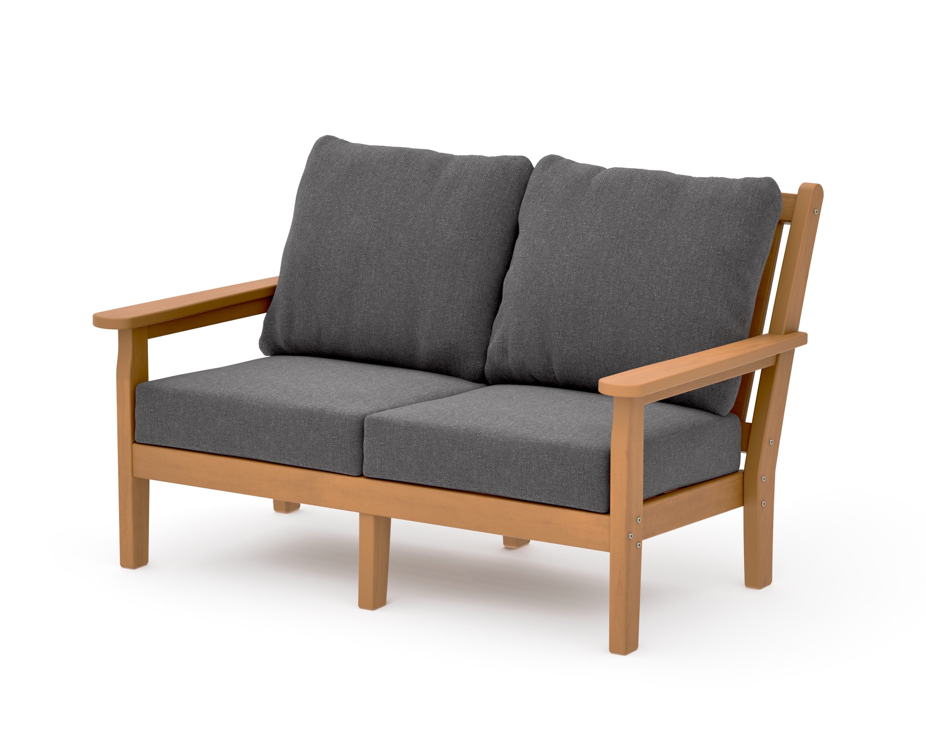 Chippendale Deep Seating Loveseat in Natural / Ash Charcoal