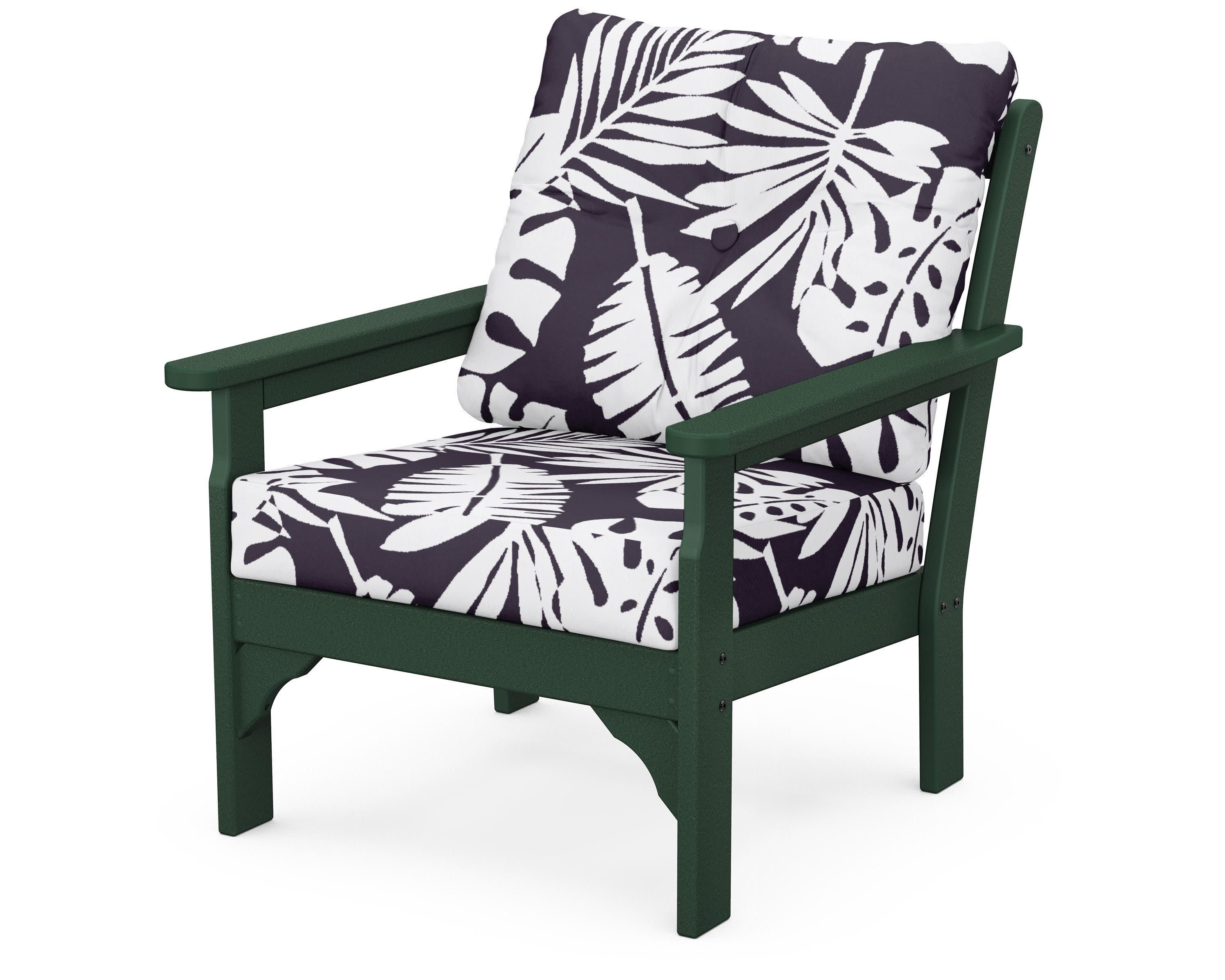 Vineyard Deep Seating Chair in Green / Leaf Navy