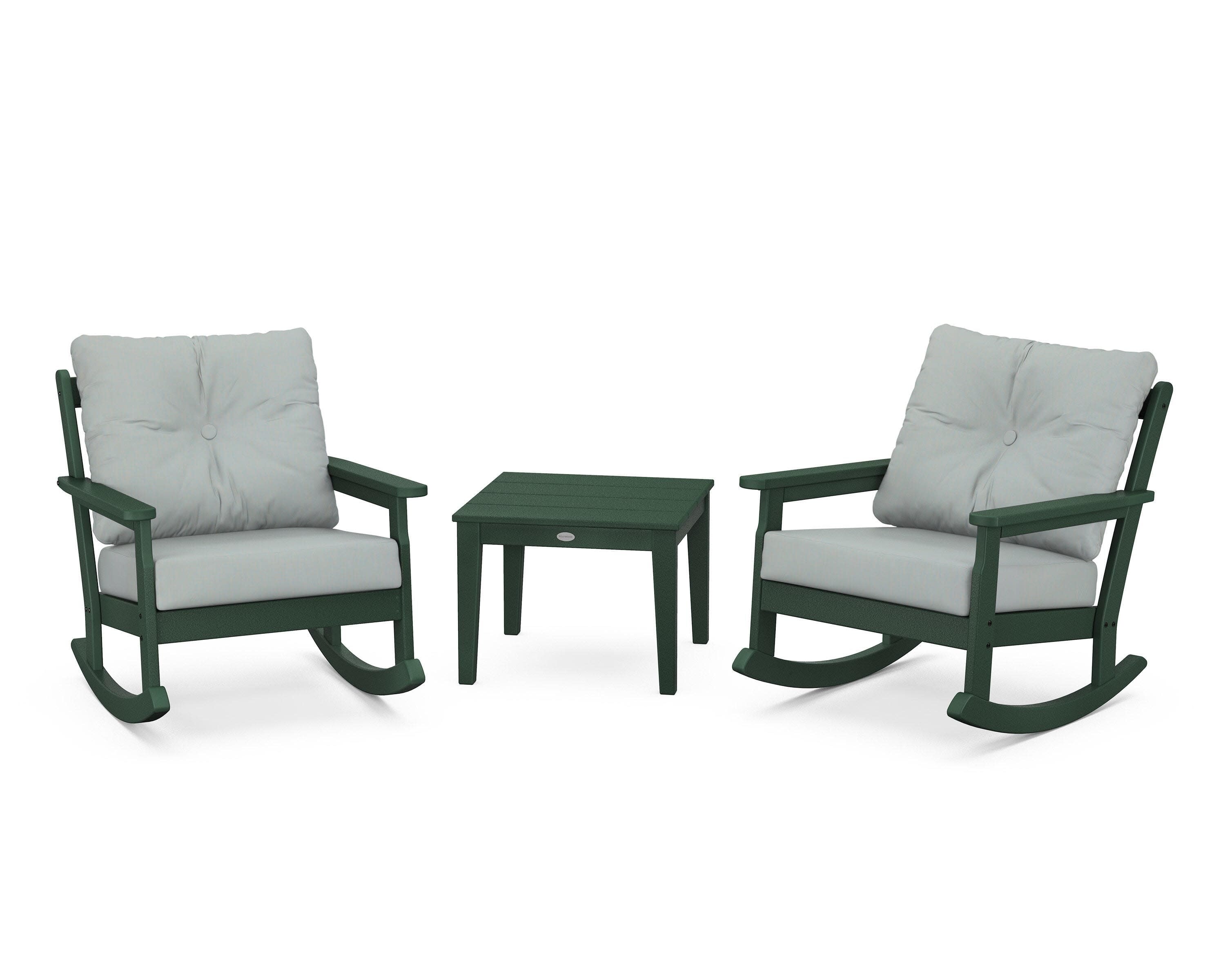 Vineyard 3-Piece Deep Seating Rocker Set in Green / Spa