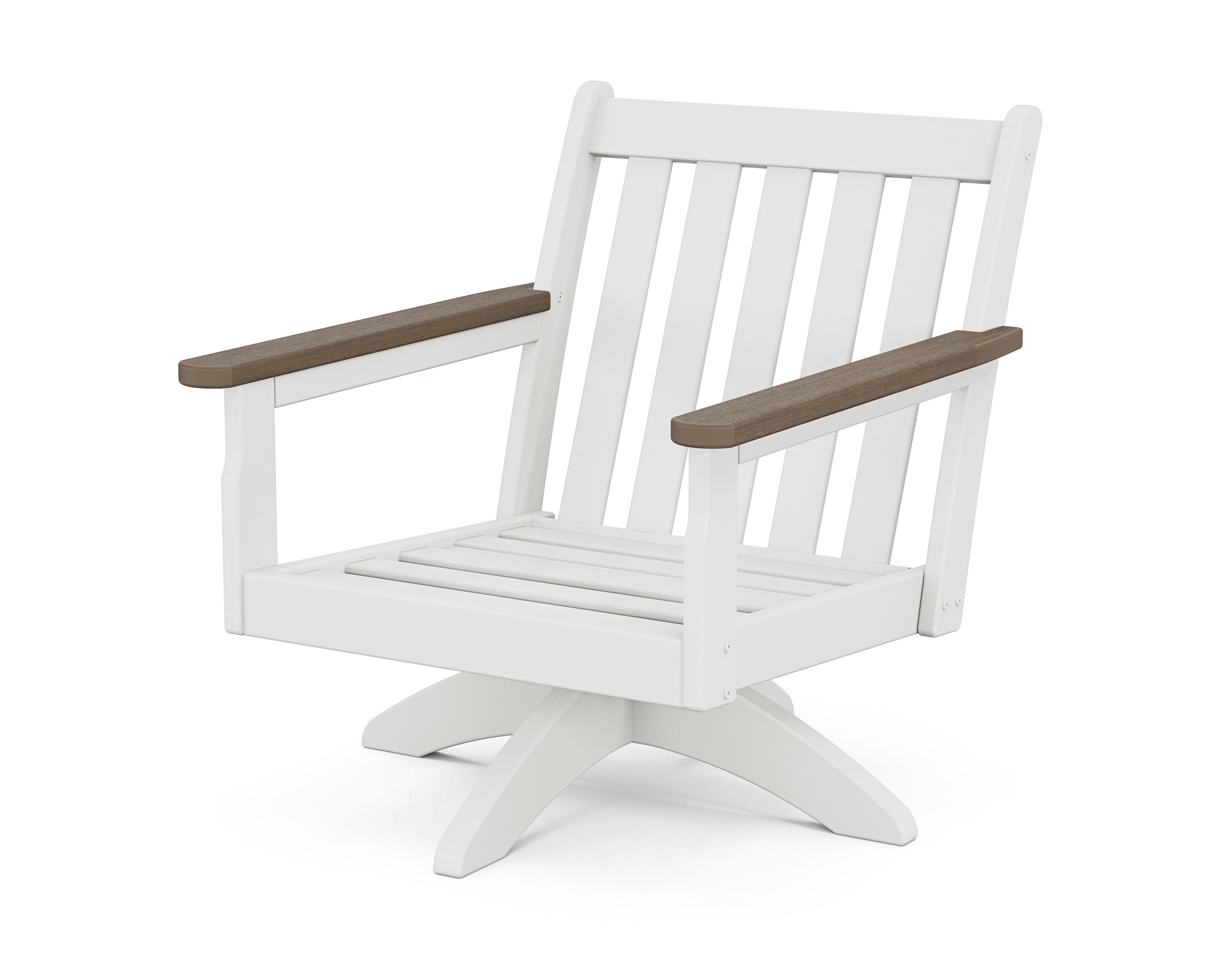 Vineyard Deep Seating Swivel Chair Frame in White / Kona