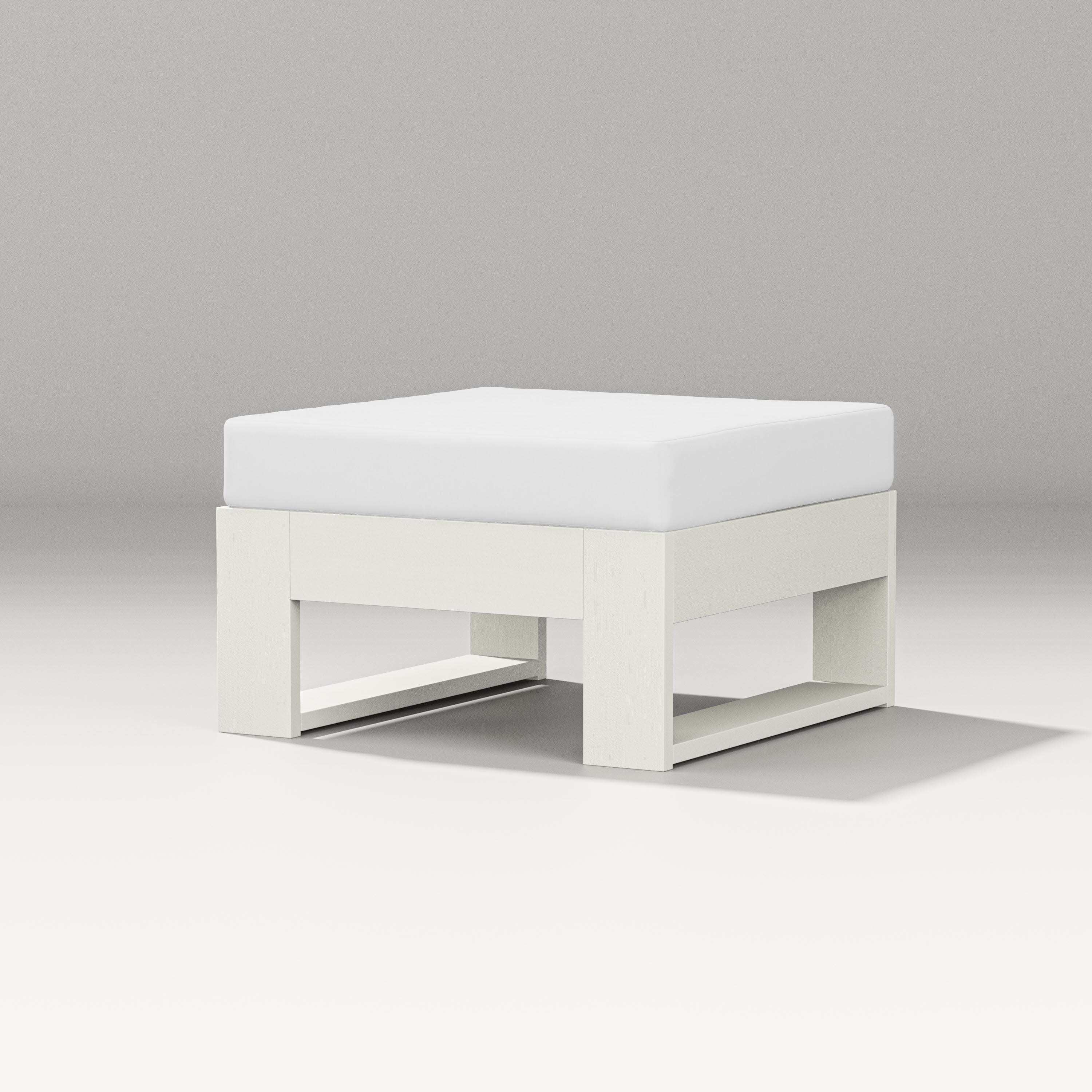 Latitude Lounge Ottoman in Vintage White / Natural