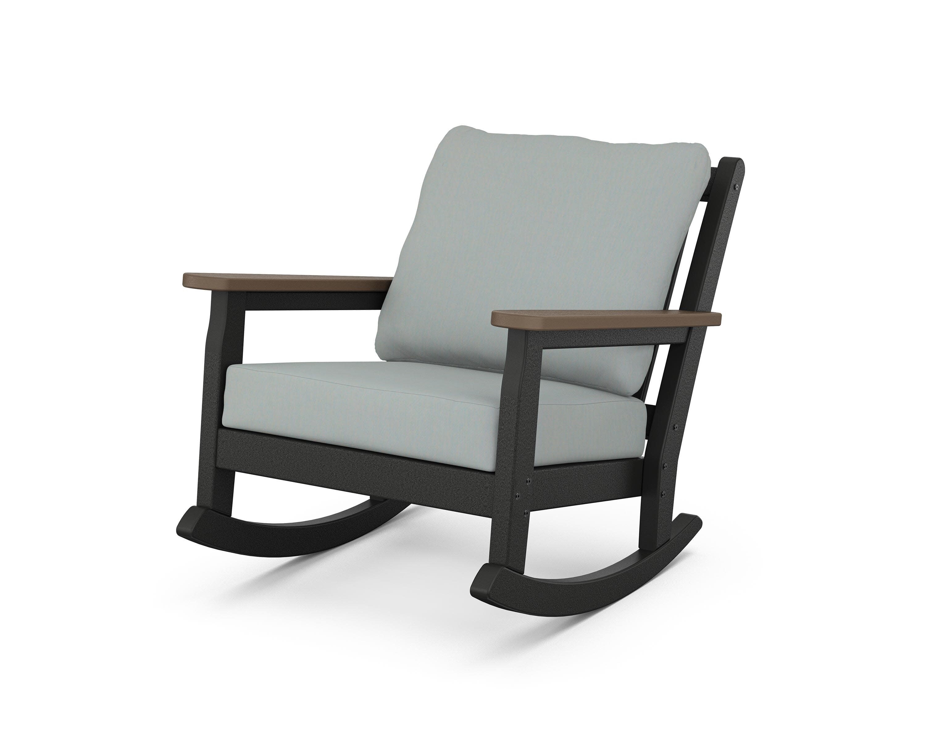 Chippendale Deep Seating Rocking Chair in Black / Kona / Spa