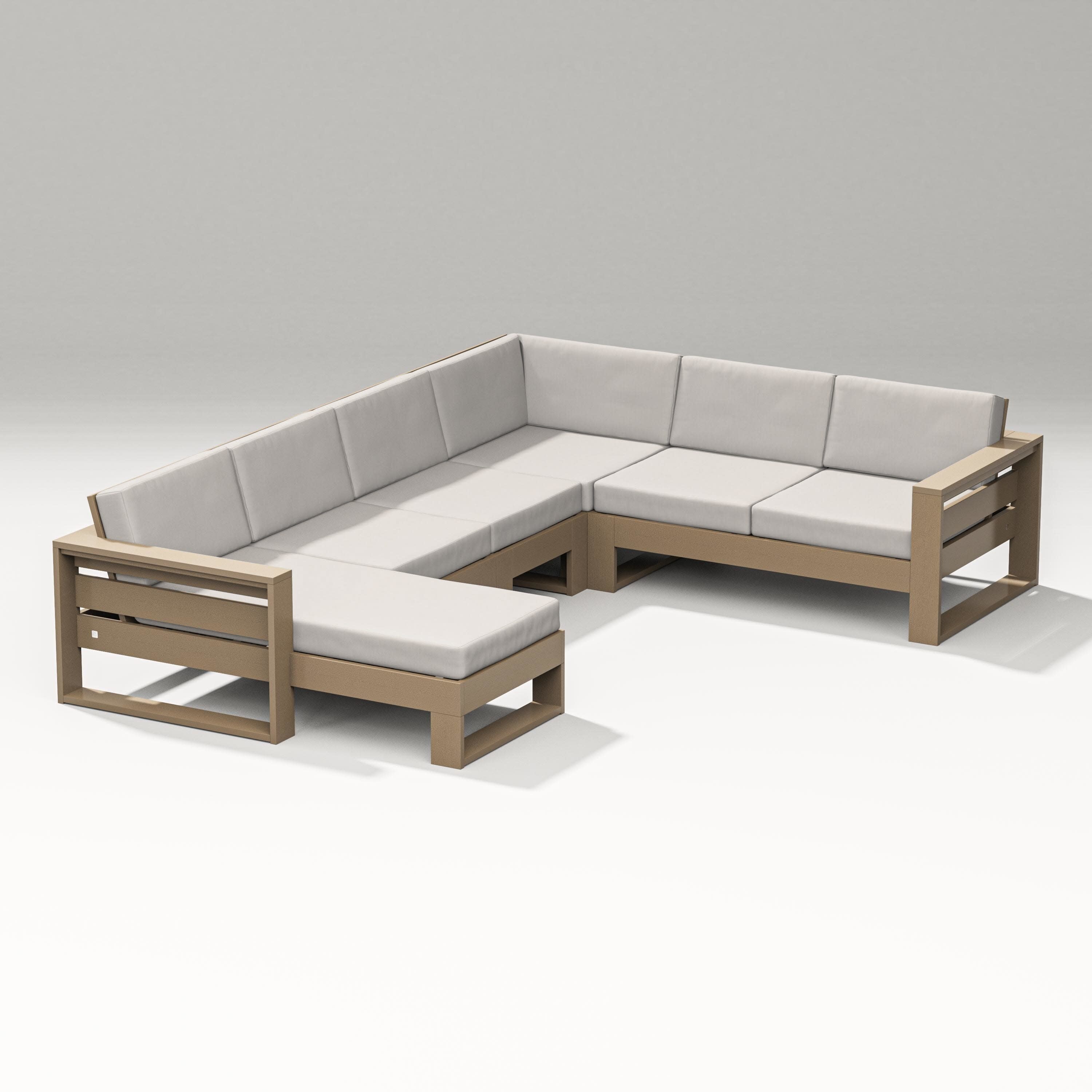 Latitude Corner Sectional with Left Chaise in Vintage Sahara / Cast Ash