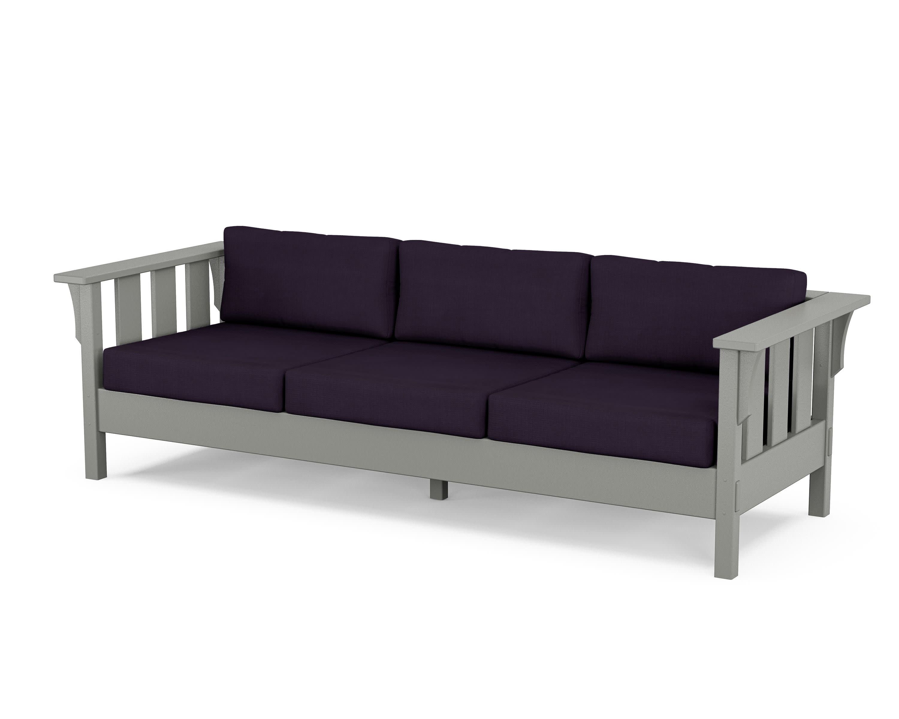 Acadia Deep Seating Sofa in Slate Grey / Navy Linen