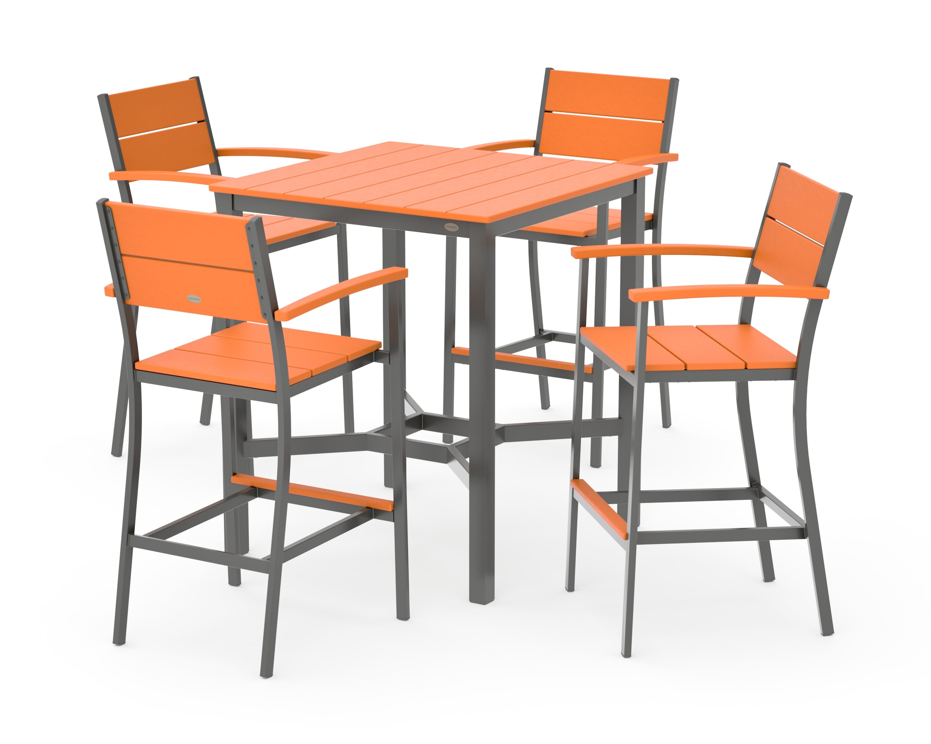 Main Street 5-Piece Bar Set in Charcoal / Tangerine