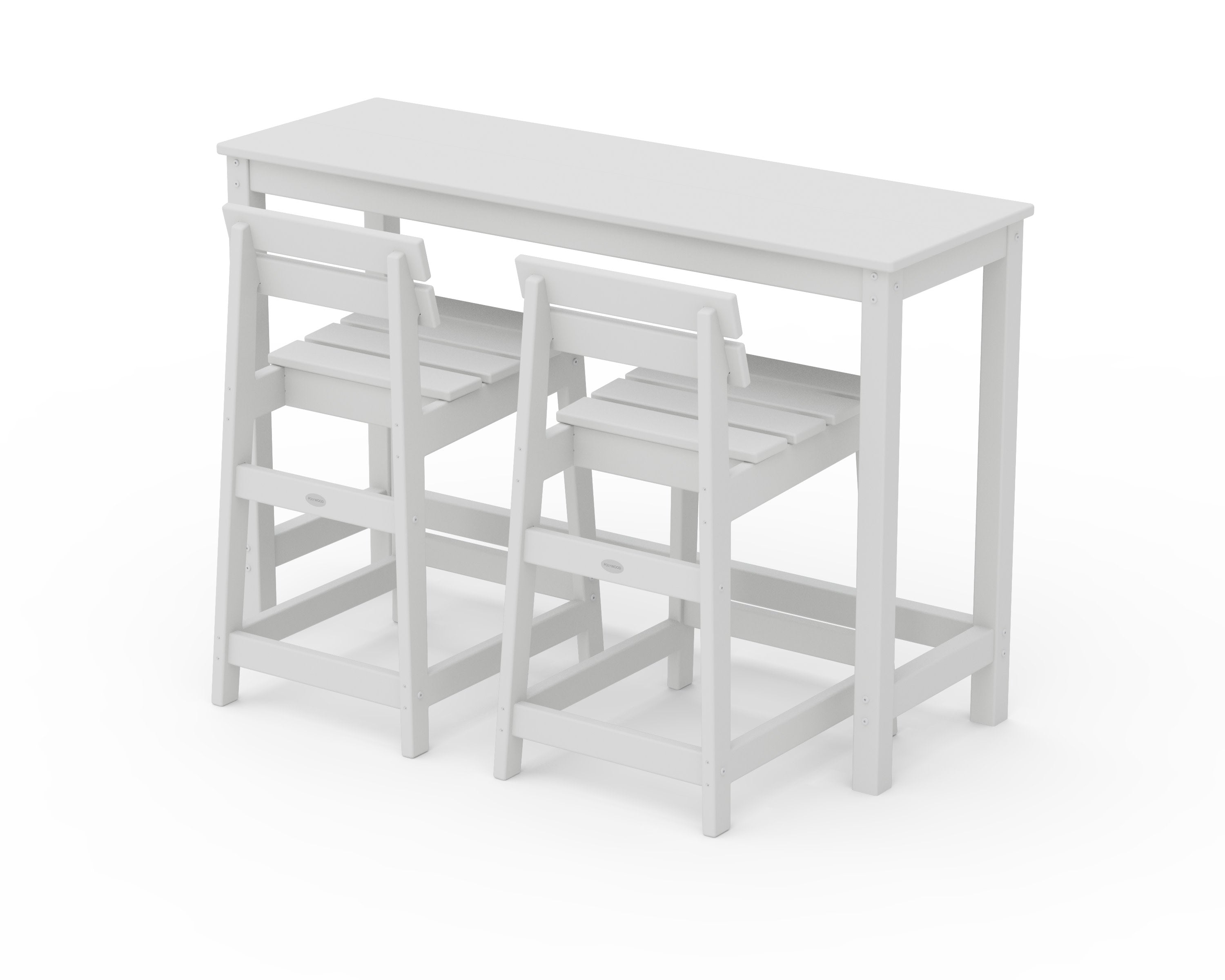 Modern Studio Plaza Lowback Counter Chair 3-Piece Balcony Set in White