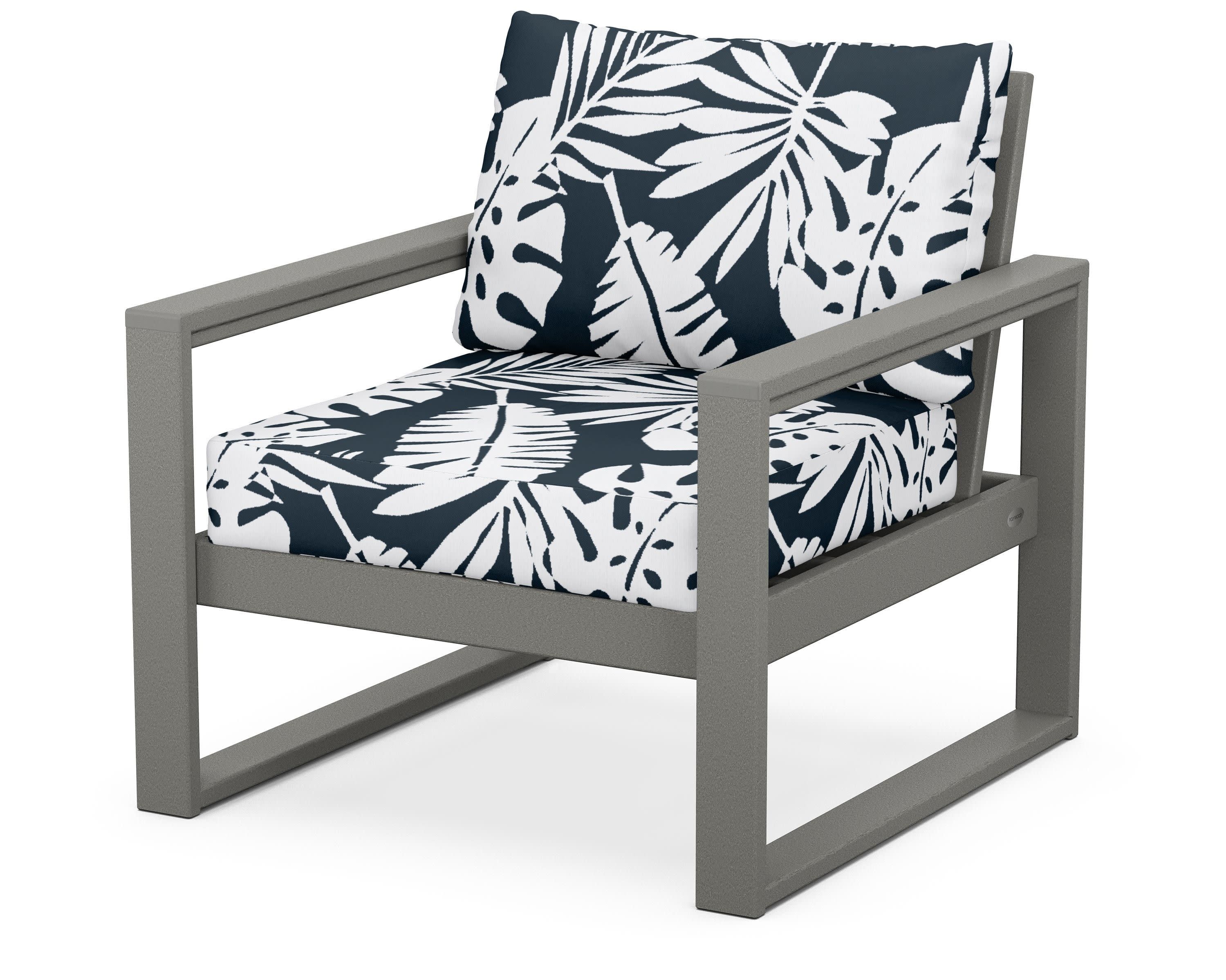 EDGE Club Chair in Slate Grey / Leaf Marine Indigo