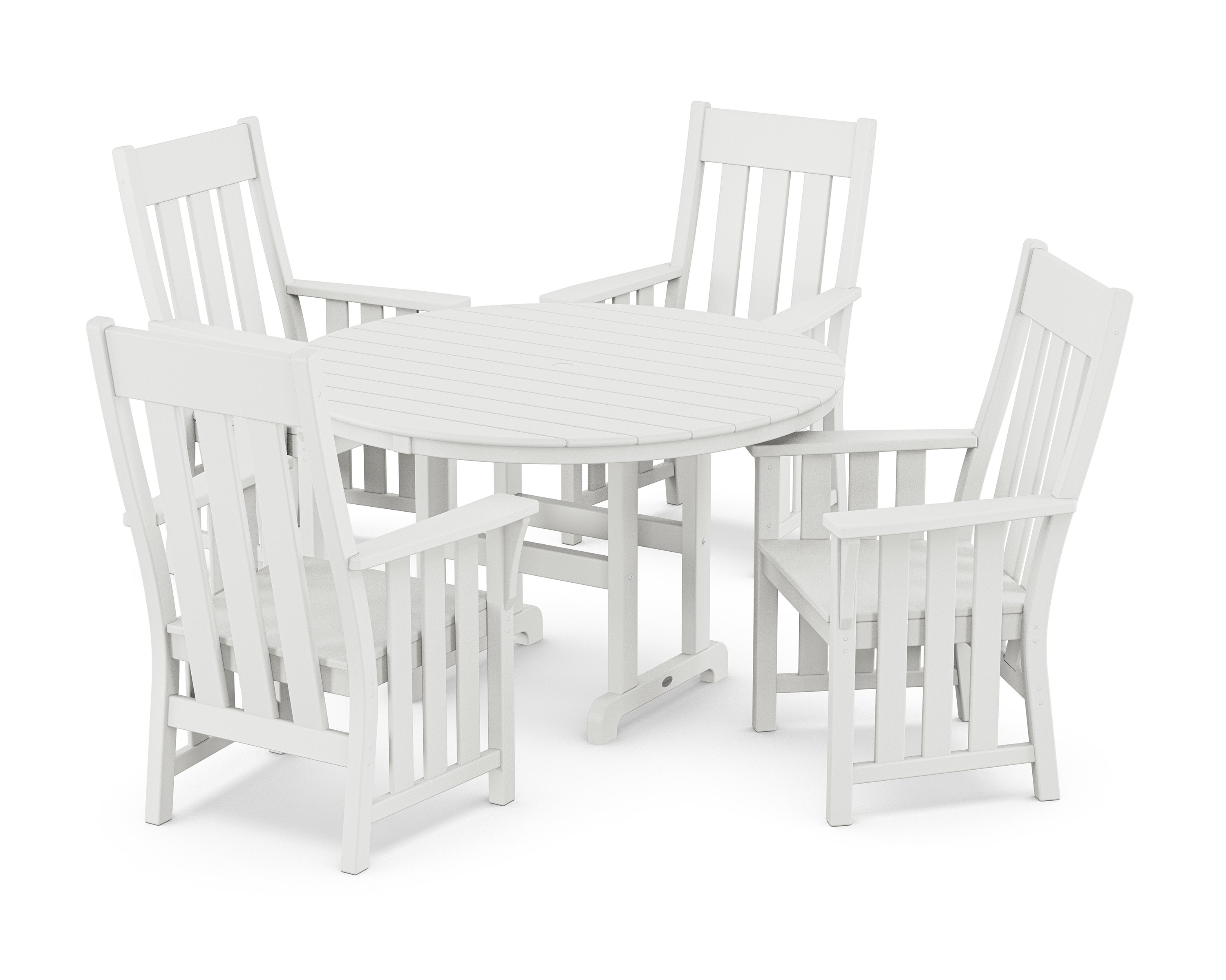Acadia 5-Piece Round Farmhouse Dining Set in White