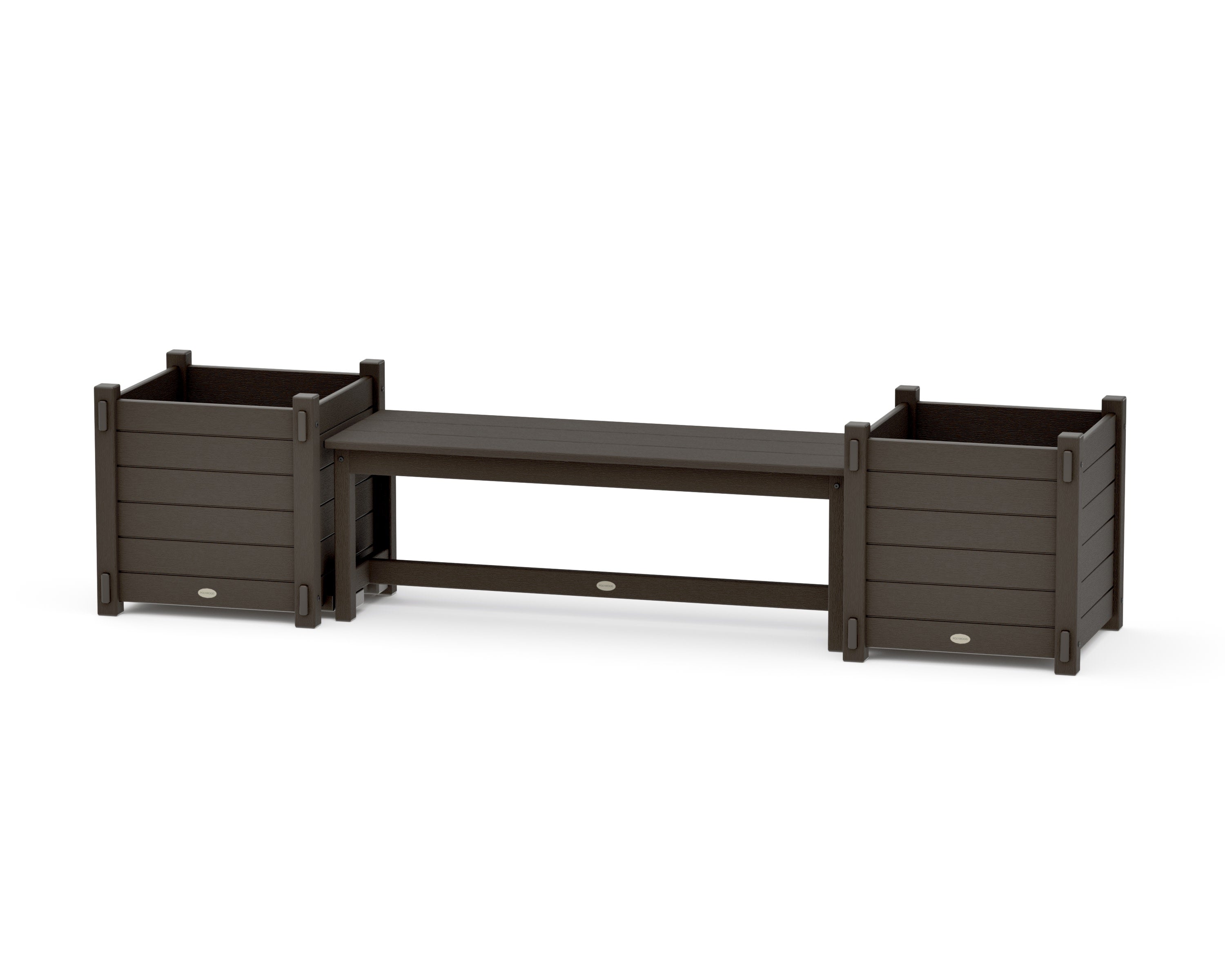 48" Nautical Straight Planter Bench Set - Large in Vintage Coffee