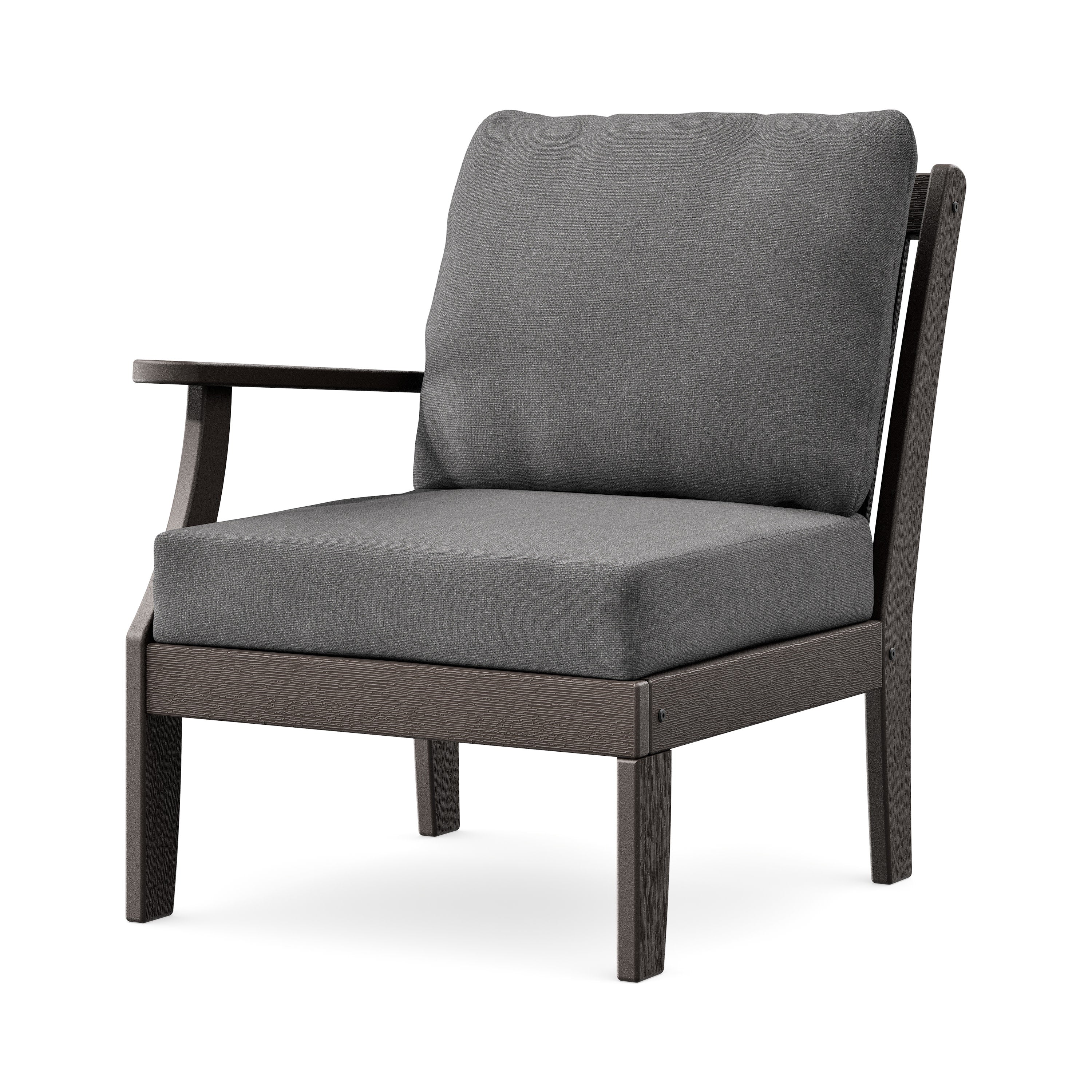 Braxton Modular Left Arm Chair in Vintage Coffee / Ash Charcoal