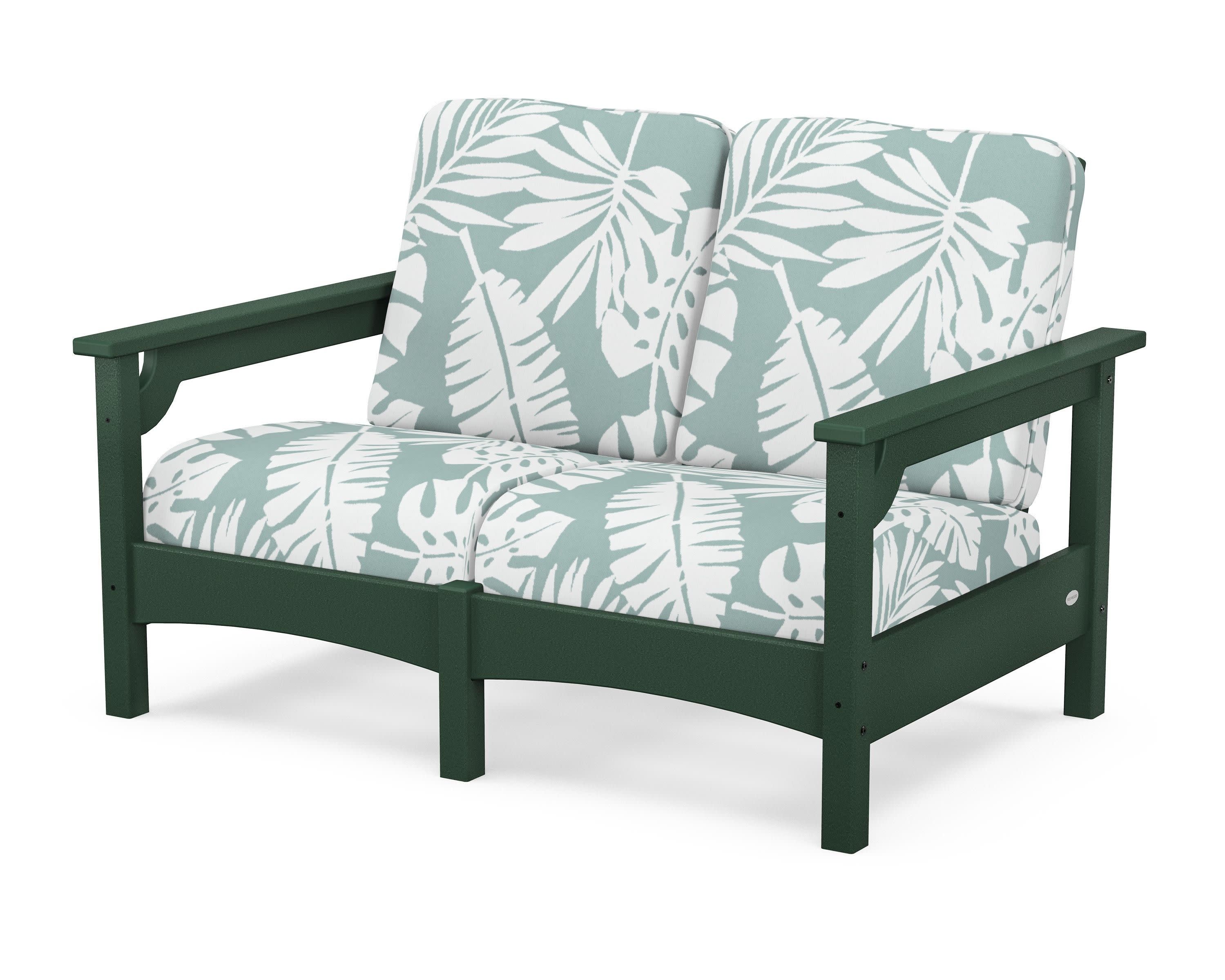 Club Loveseat in Green / Leaf Glacier Spa