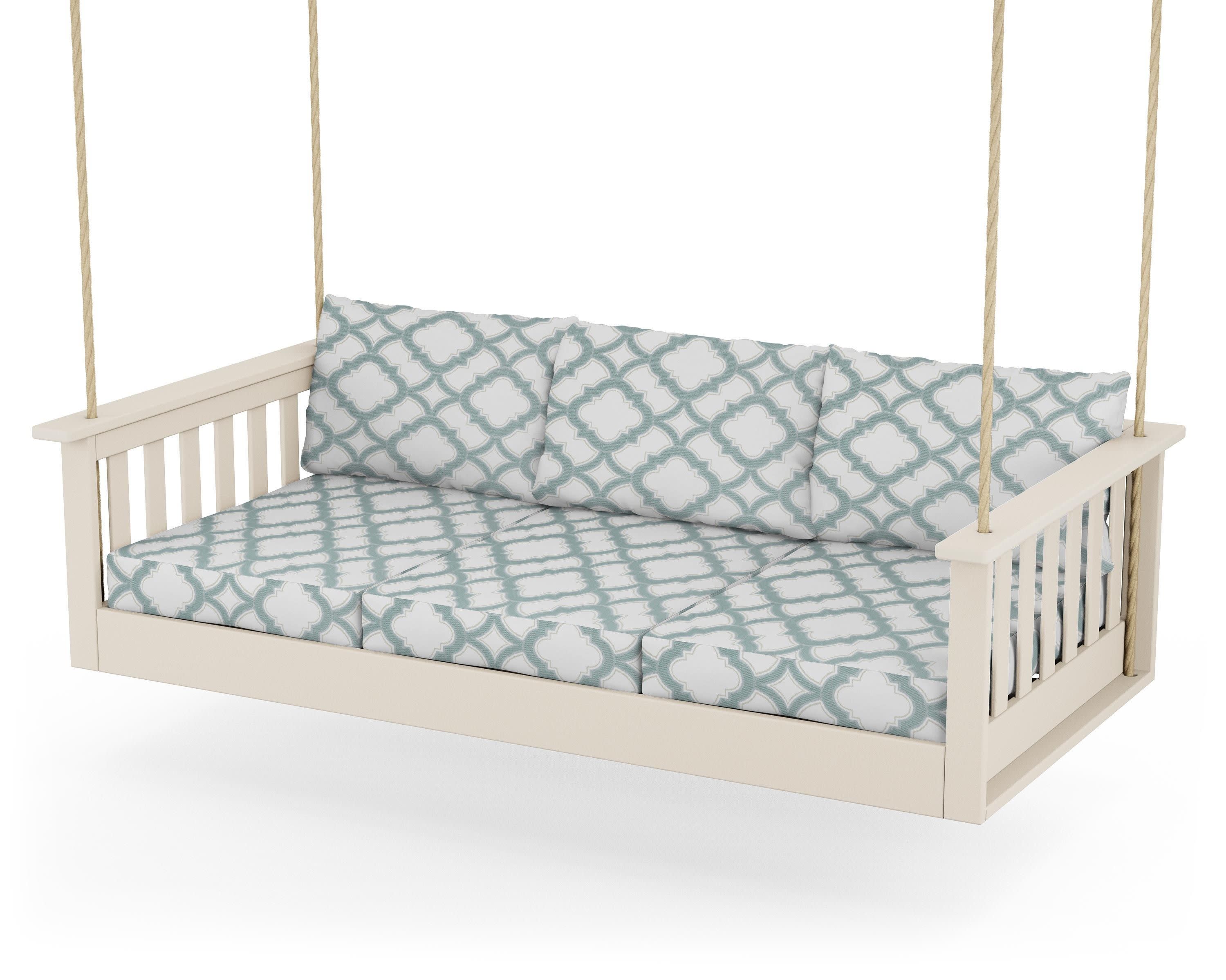 Vineyard Daybed Swing in Sand / Trellis Glacier Spa